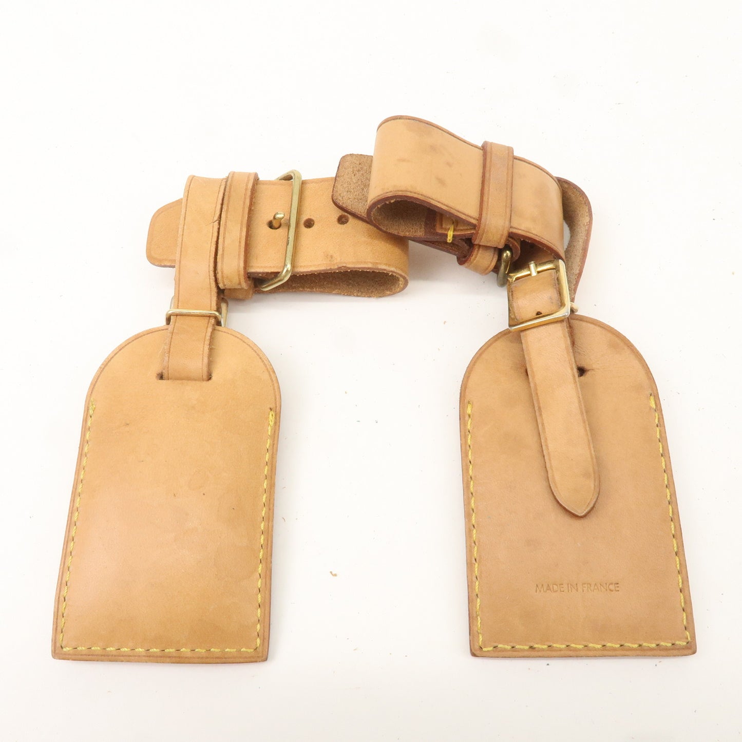 Louis Vuitton Set of 10 Name Tag & Poignet Leather Beige