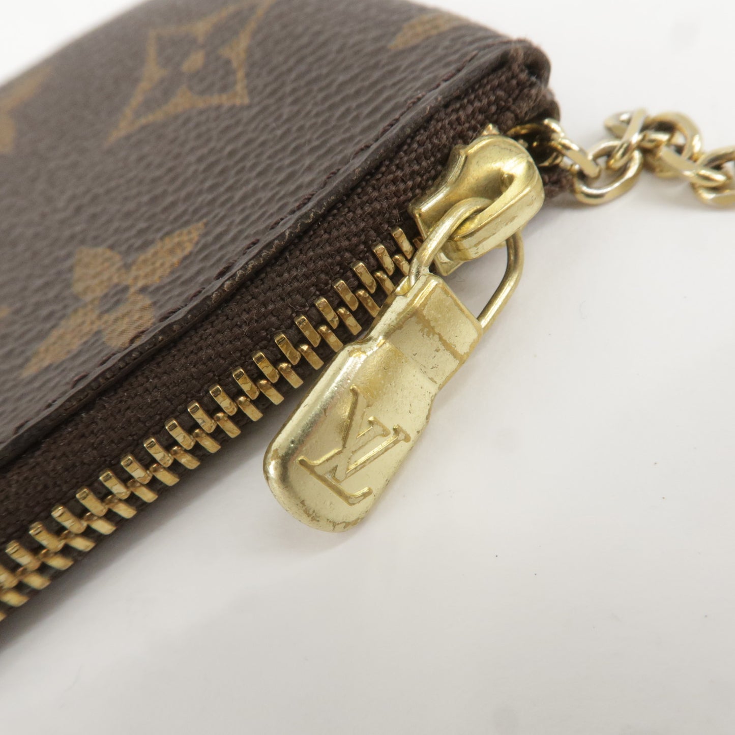 Louis Vuitton Pochette Cles Monogram Coin Case Purse Brown M62650