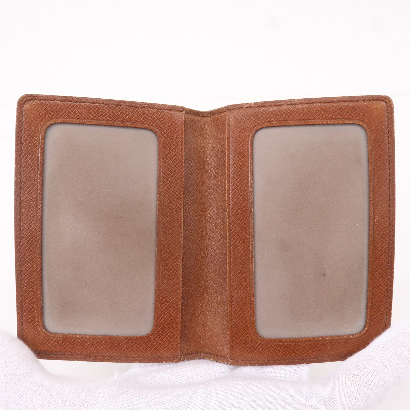 Louis Vuitton Brown Leather Card Holder ID Wallet Case