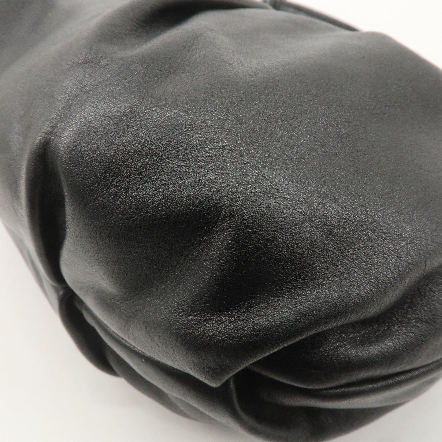 PRADA Logo Leather Shoulder Bag Hand Bag Black BR3795