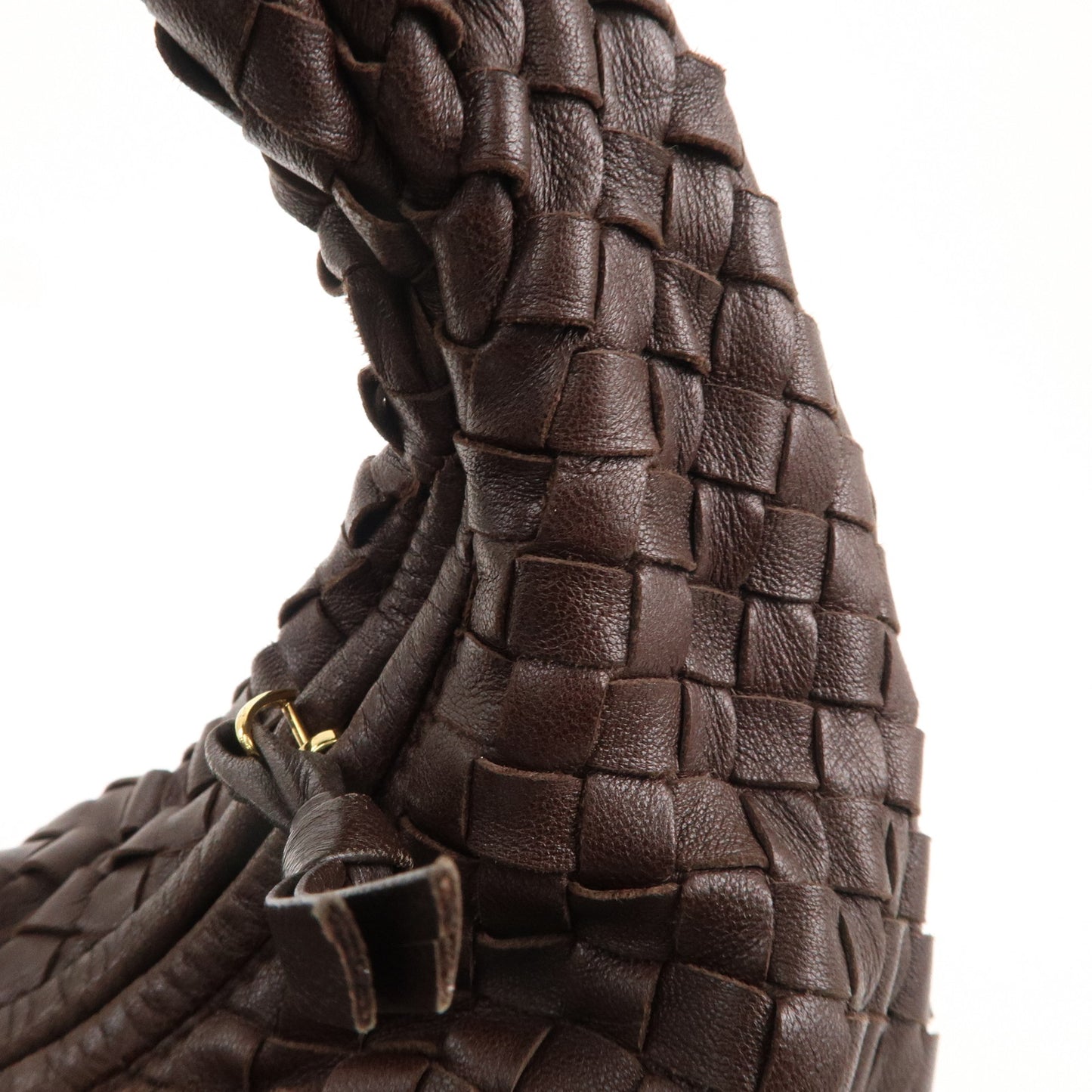 BOTTEGA VENETA Intrecciato Leather Shoulder Bag Brown 115653