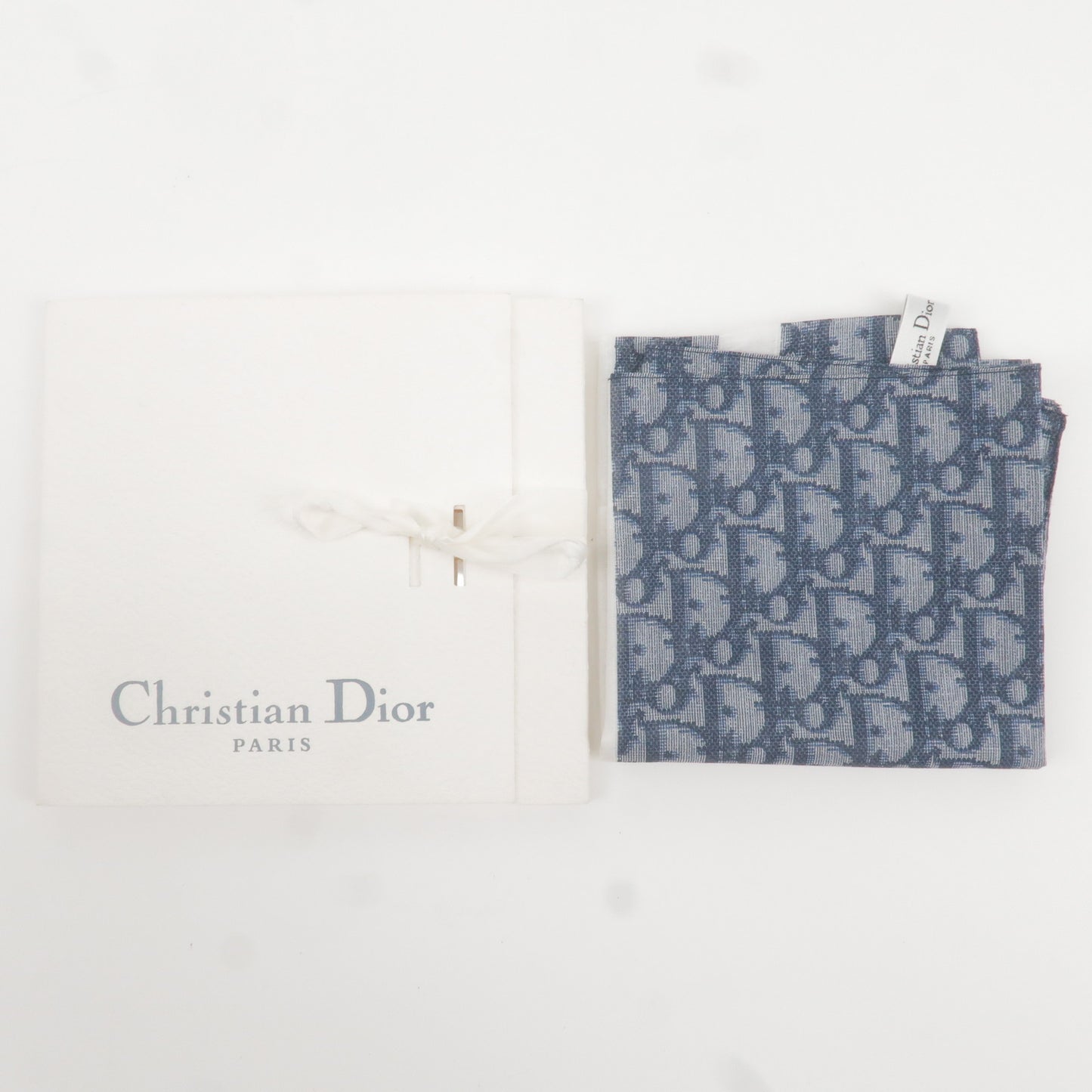 Christian Dior Trotter Print 100% Cotton Scarf Navy