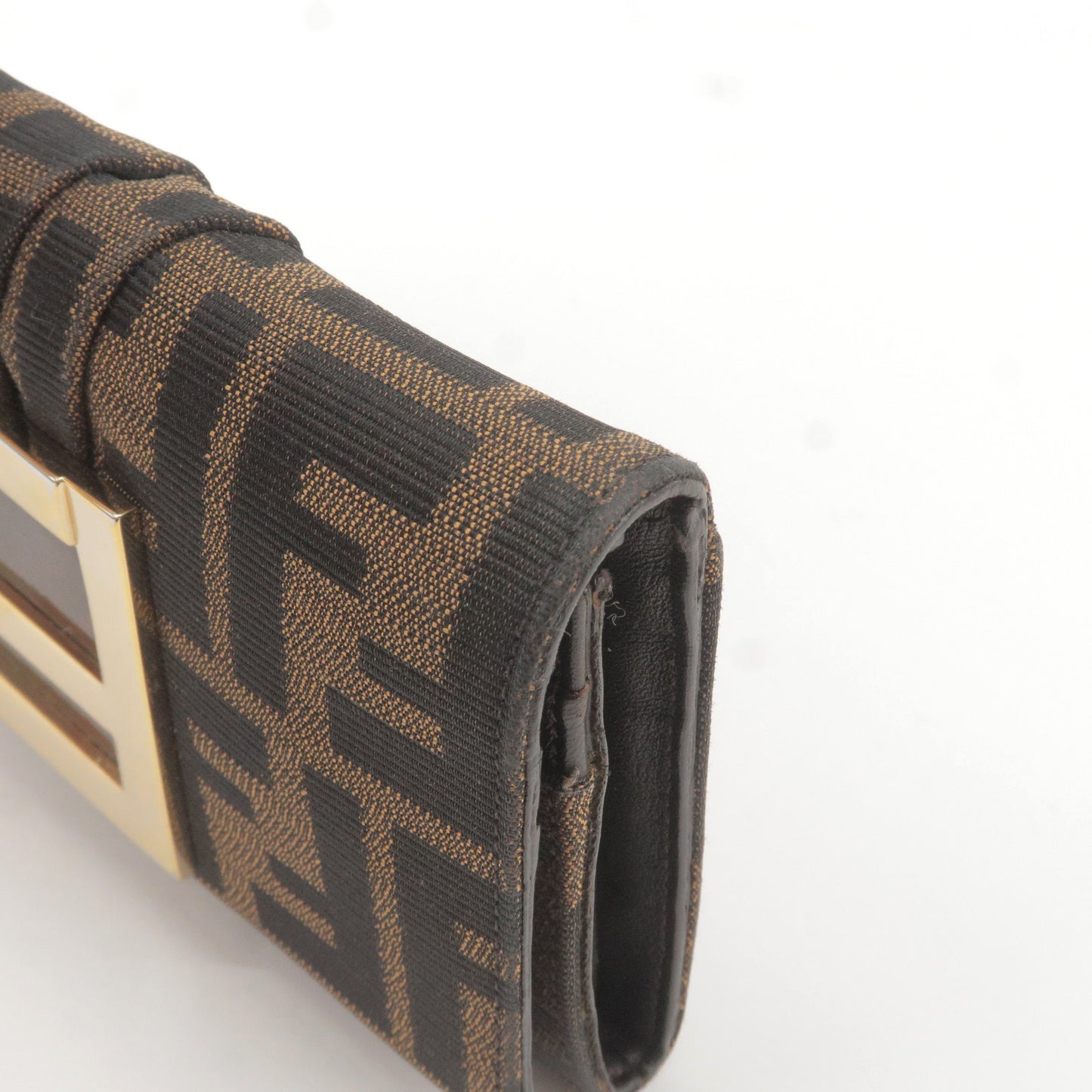 FENDI Zucca Canvas Enamel Long Wallet Brown 8M0251