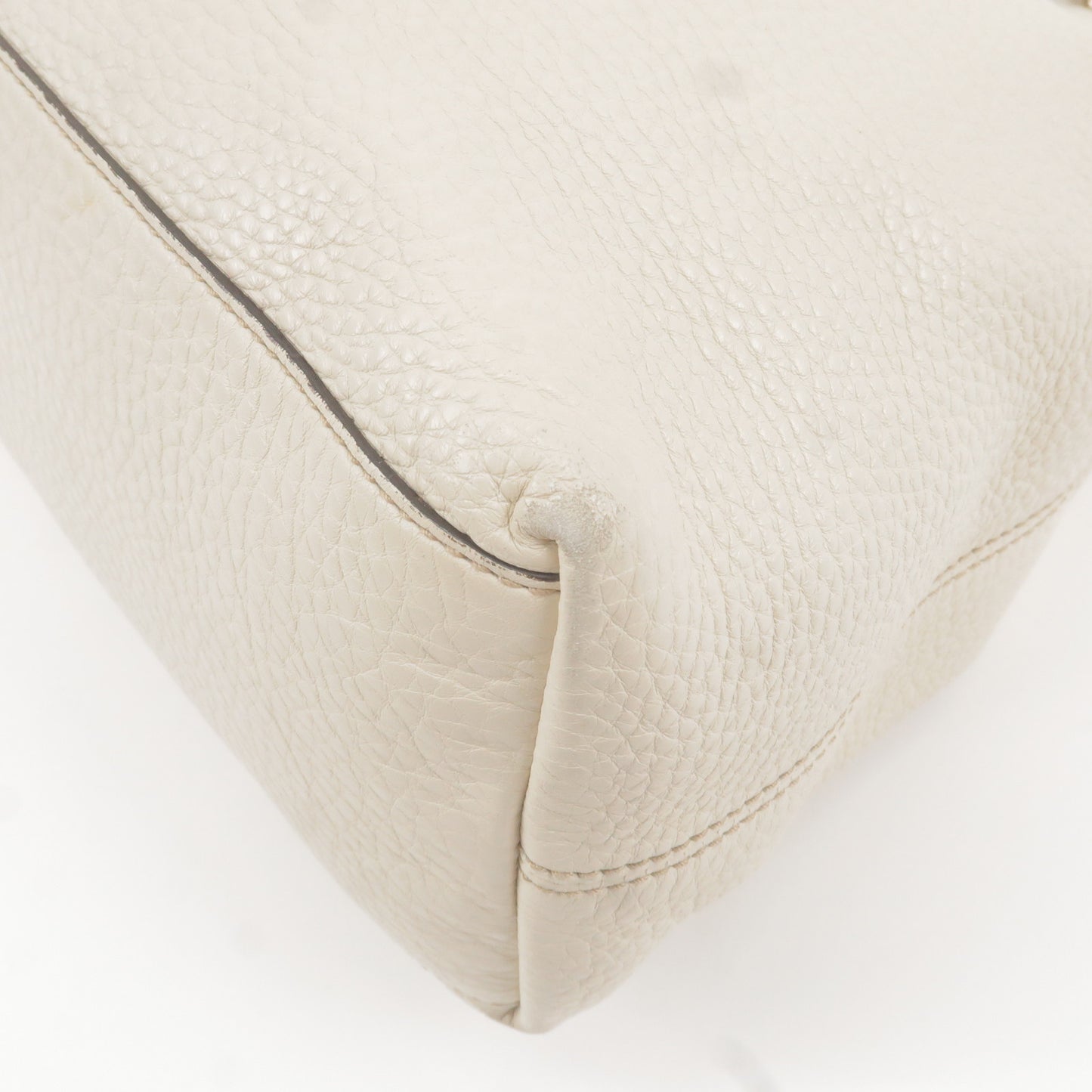 GUCCI SOHO Leather Chain Shoulder Bag Tote Bag Ivory 308982