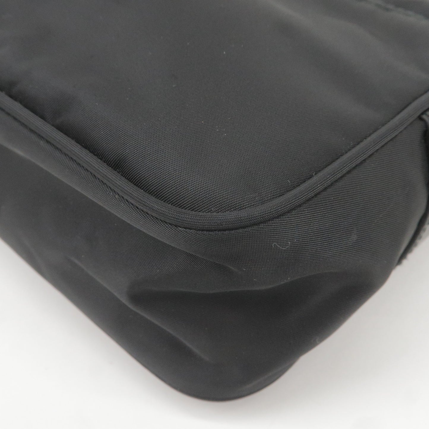 PRADA Logo Nylon Leather Shoulder Bag Crossbody Bag Black 1BC167