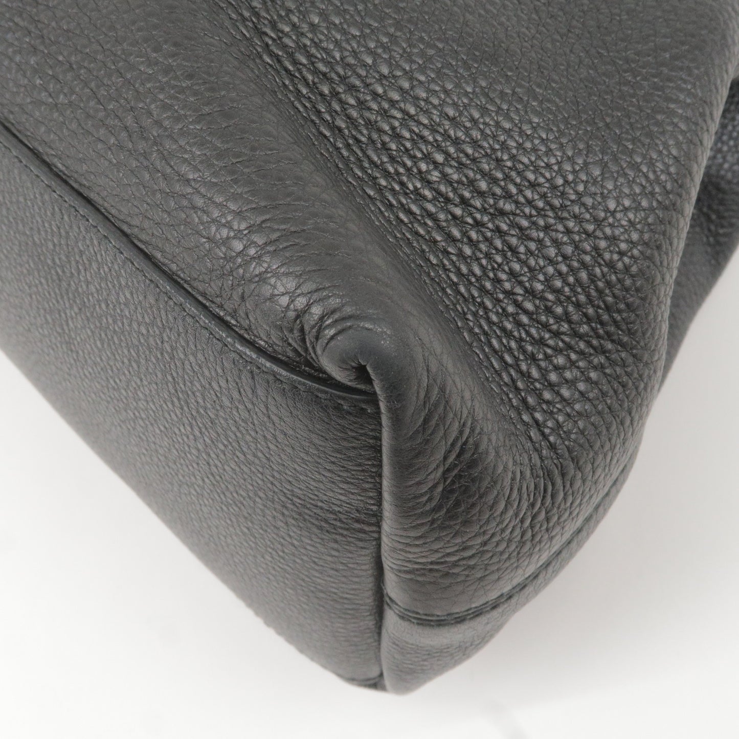 GUCCI SOHO Interlocking G Leather Chain Shoulder Bag Black 308982