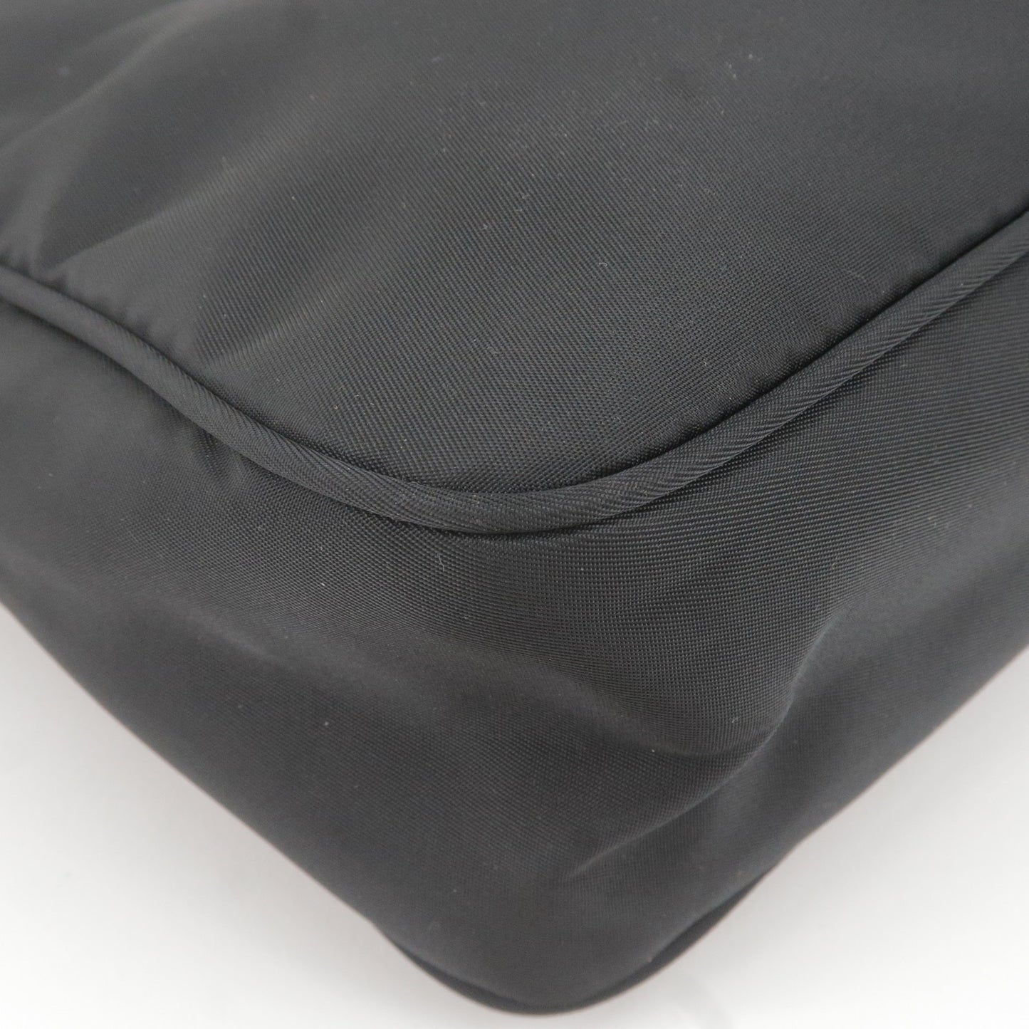PRADA Logo Nylon Hand Bag Pouch Purse NERO Black MV519