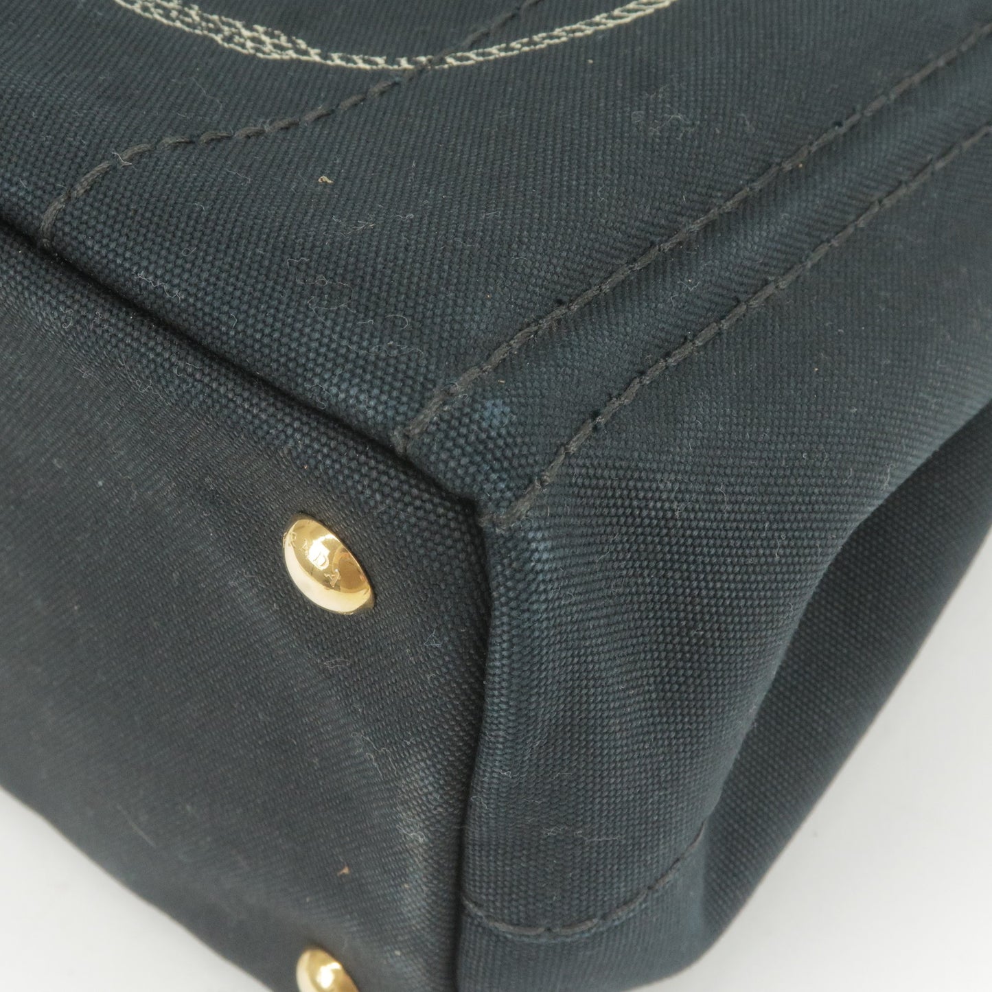 PRADA Canapa Mini Canvas 2Way Bag Shoulder Bag Black 1BG439