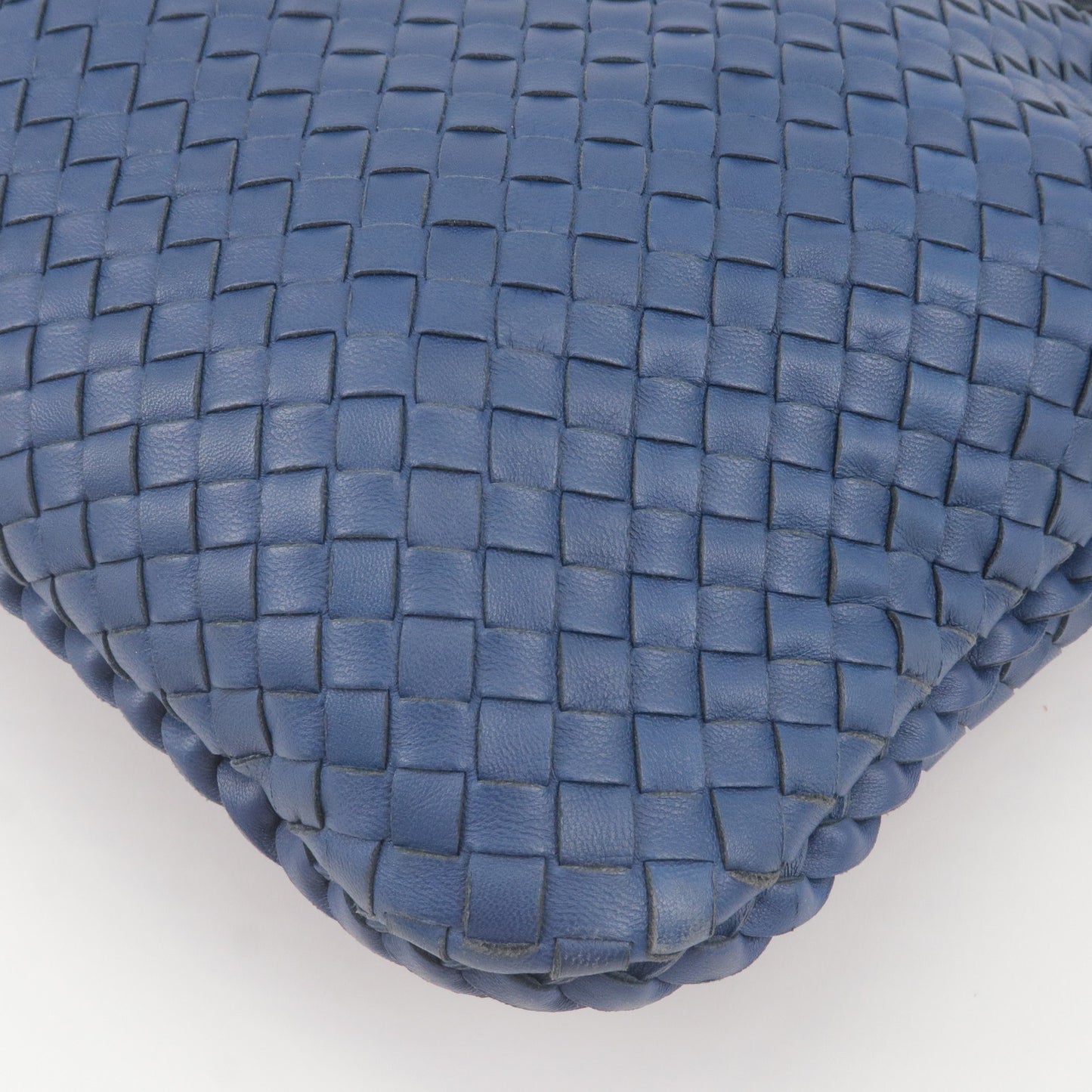 BOTTEGA VENETA Intrecciato Leather Shoulder Bag Blue 115654