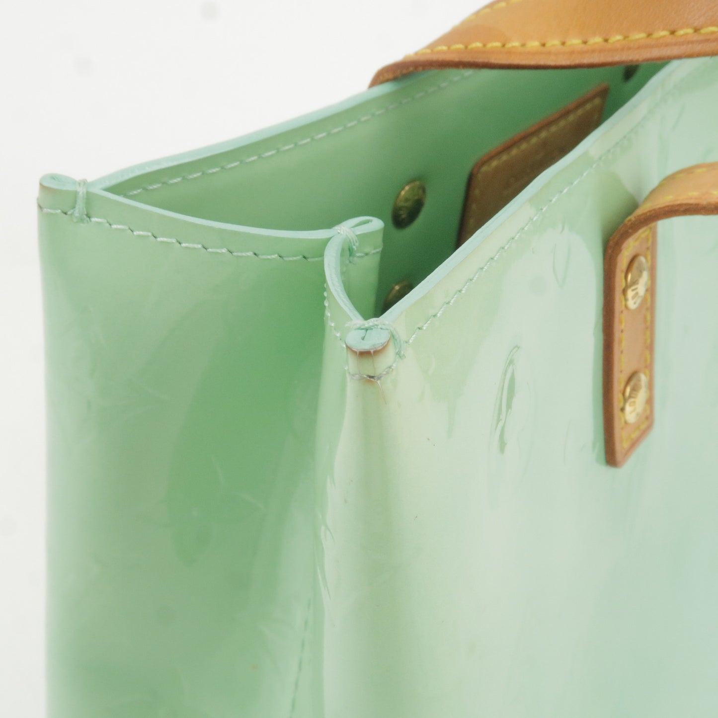 Louis Vuitton Monogram Vernis Lead PM Hand Bag Peppermint M91307