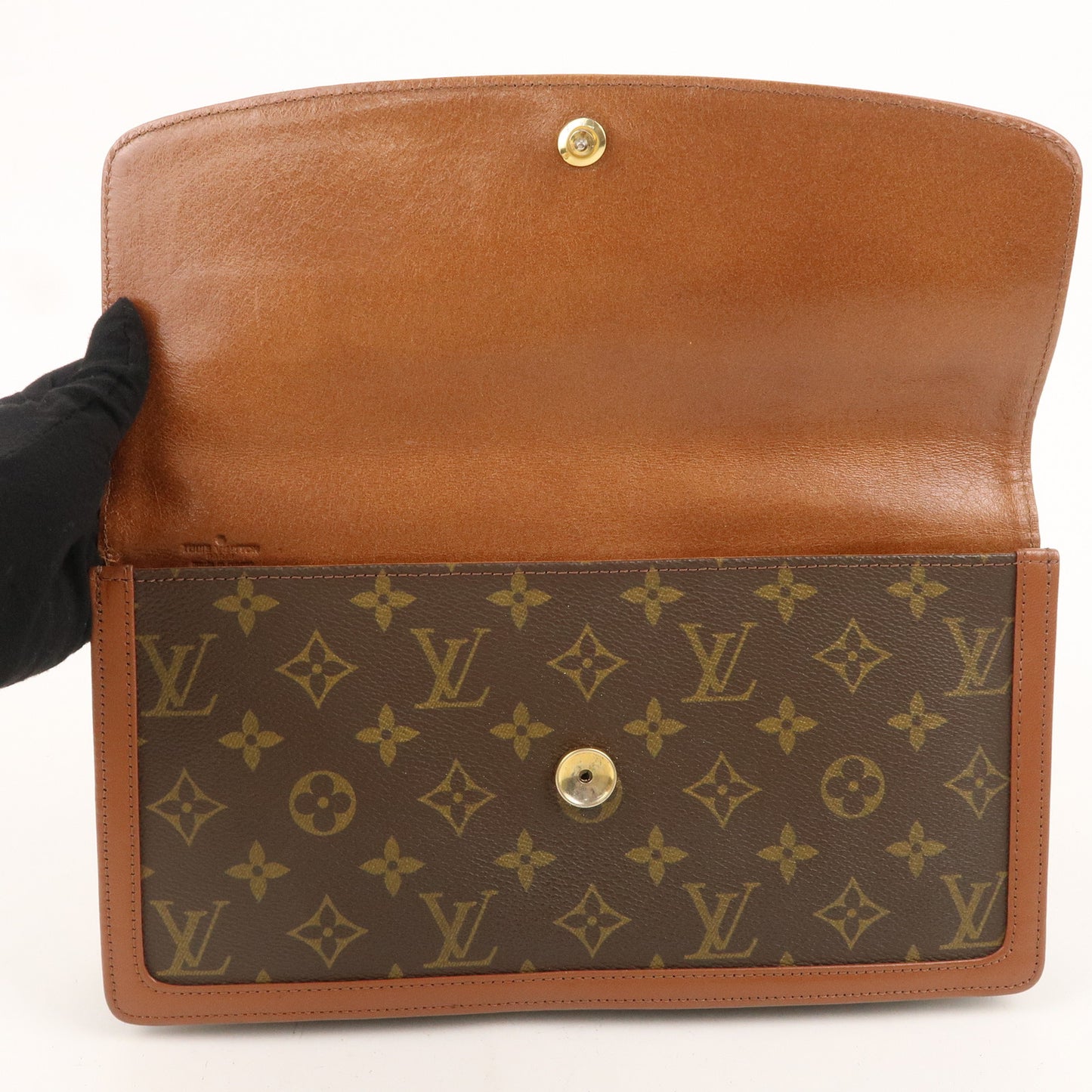 Louis Vuitton Monogram Pochette Dame GM Cluch Bag Brown M51810