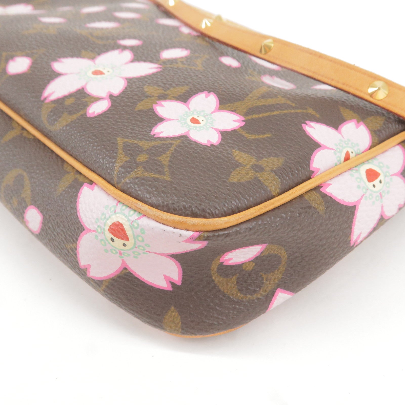 LOUIS VUITTON LV Cherry Blossom Pochette Accessoires Used Pouch Bag M92006  AG331