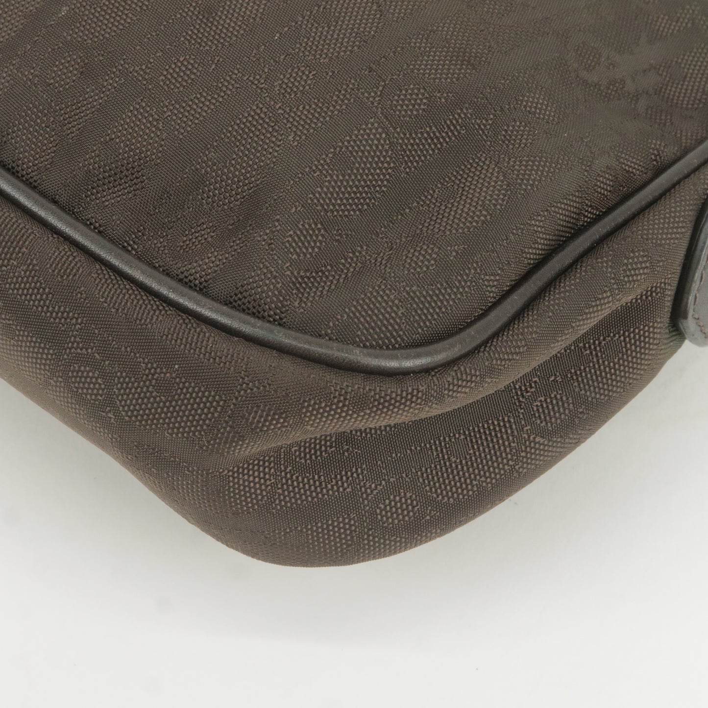 Christian Dior Trotter Canvas Leather Shoulder Bag Brown