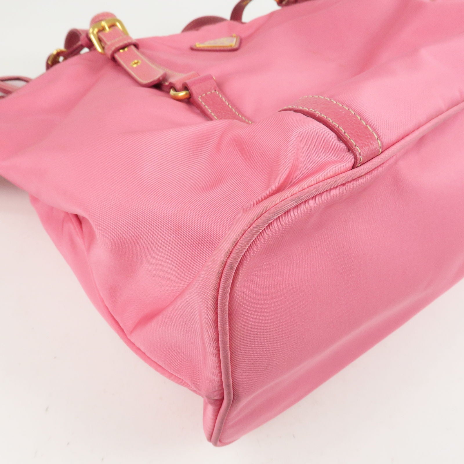 PRADA-Logo-Nylon-Leather-Shoulder-Bag-Hand-Bag-Pink-BR4894 – dct