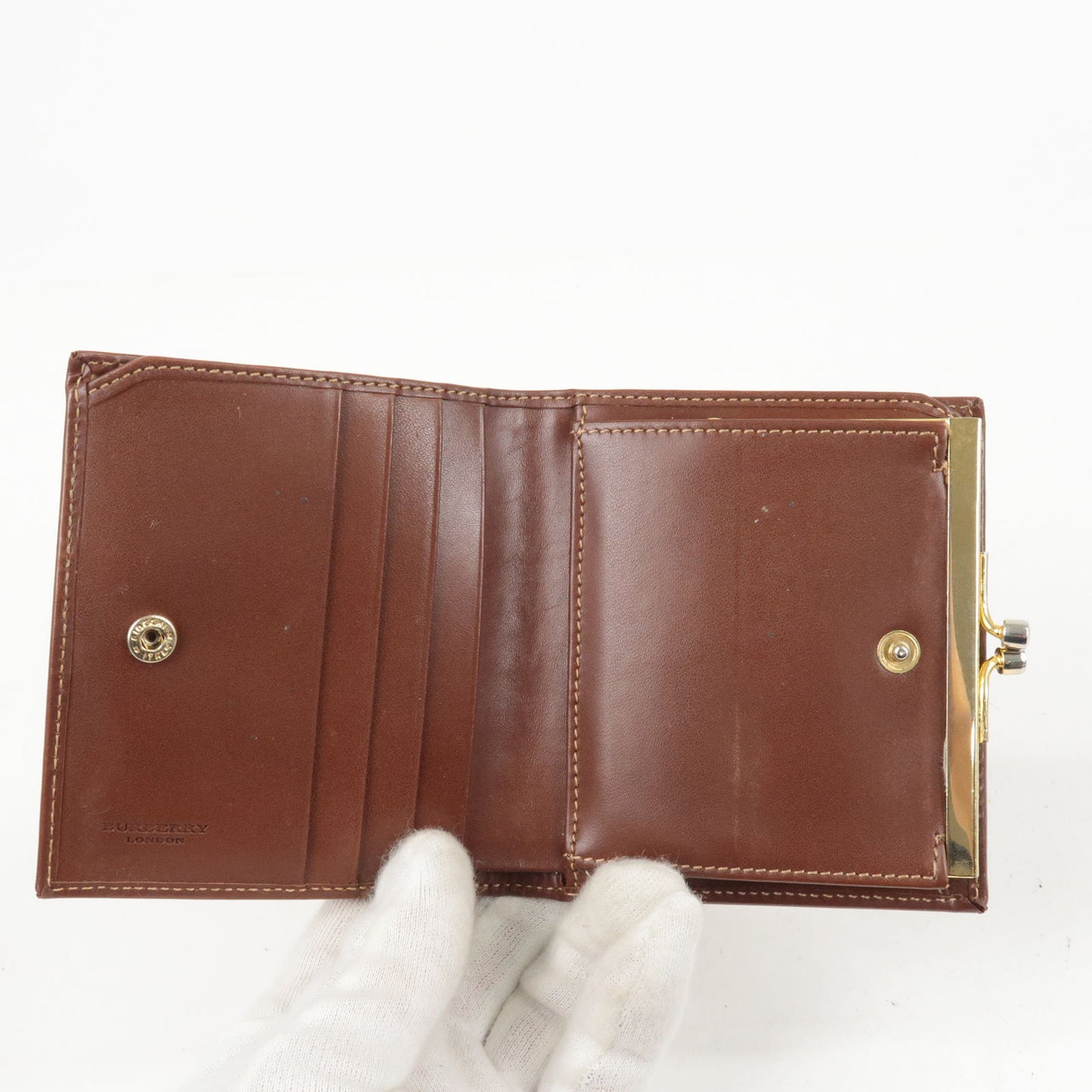 BURBERRY Set of 3 Nova Plaid Leather PVC Small Wallet Beige