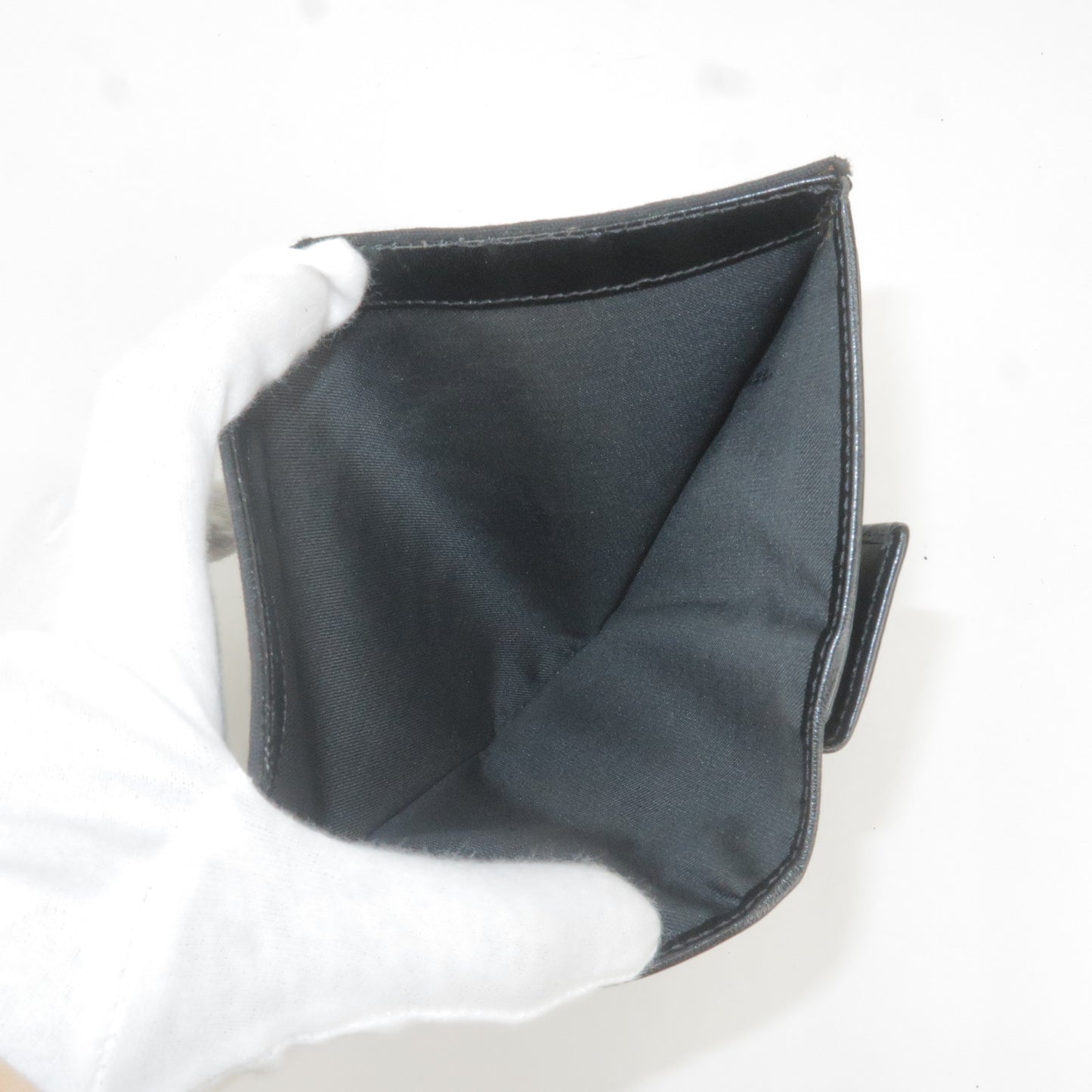 FENDI Zucchino Print Bi-Fold Long Wallet Black 8M0022