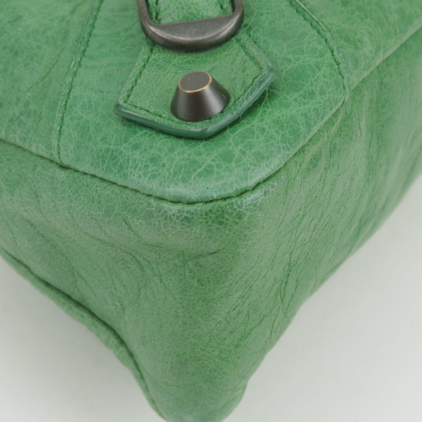 BALENCIAGA The First Leather 2Way Hand Bag Green 103208