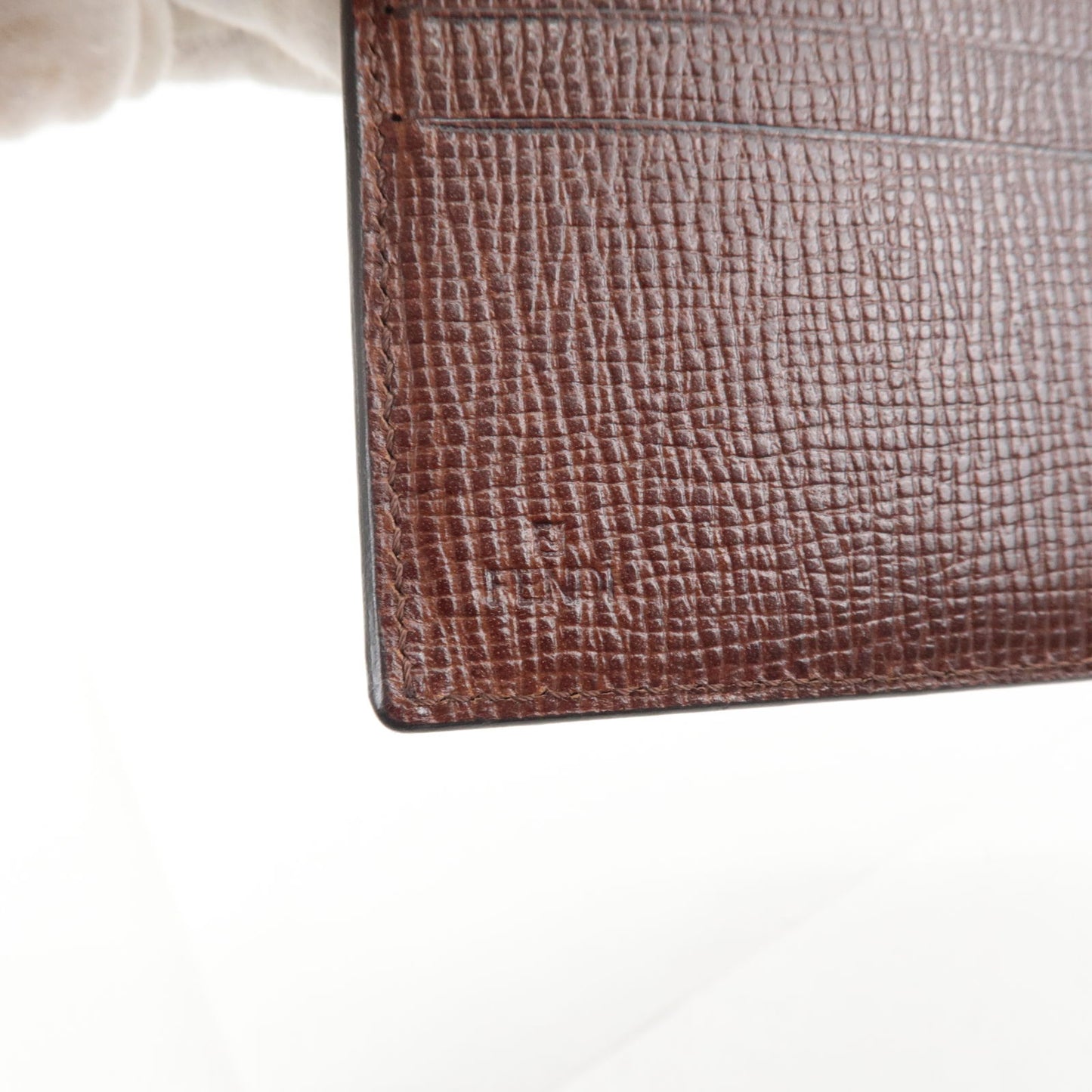 FENDI Zucca Print PVC Bi Fold Wallet Khaki Black 7M0135