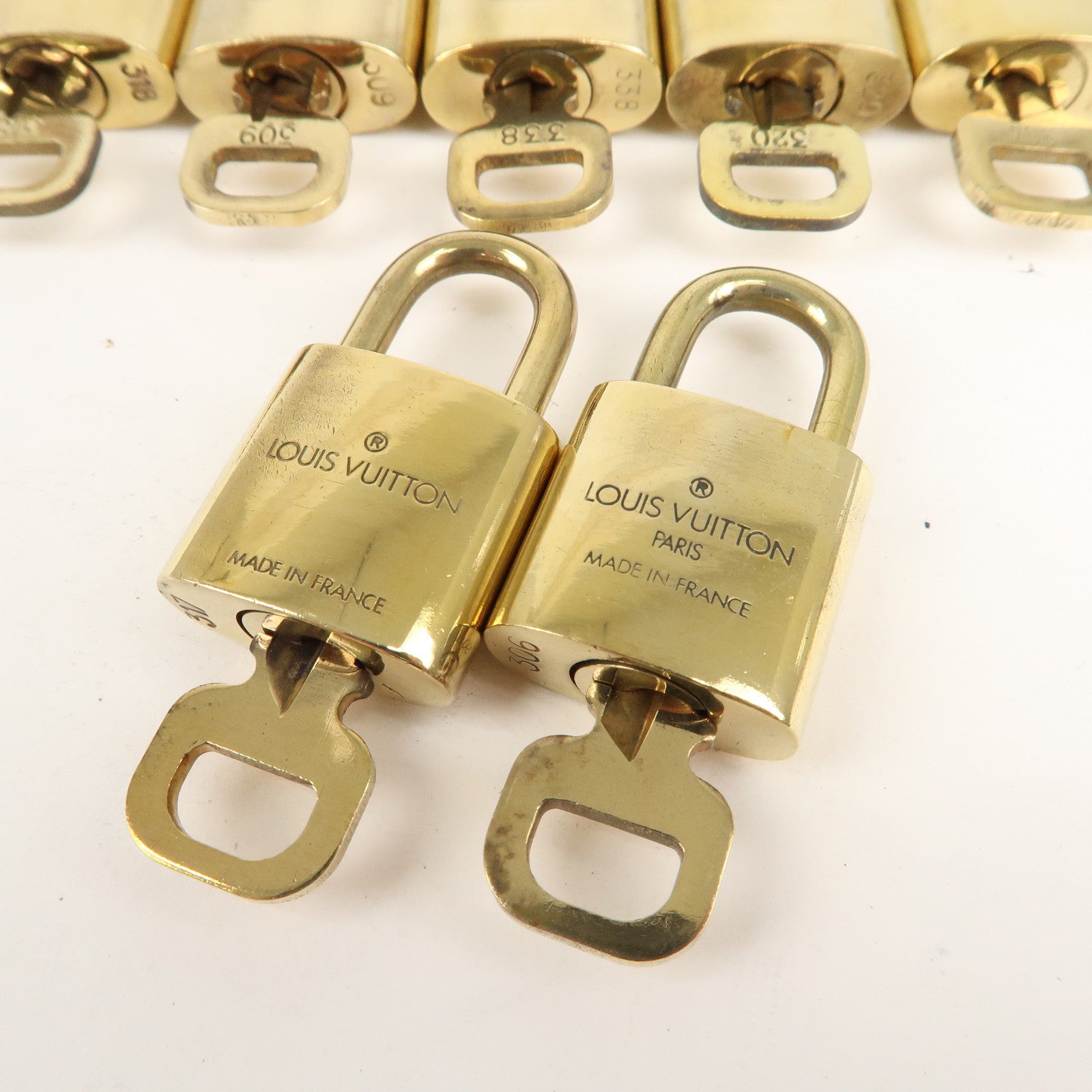 Louis Vuitton PadLock Lock &2 Key Brass Gold Authentic Number 318
