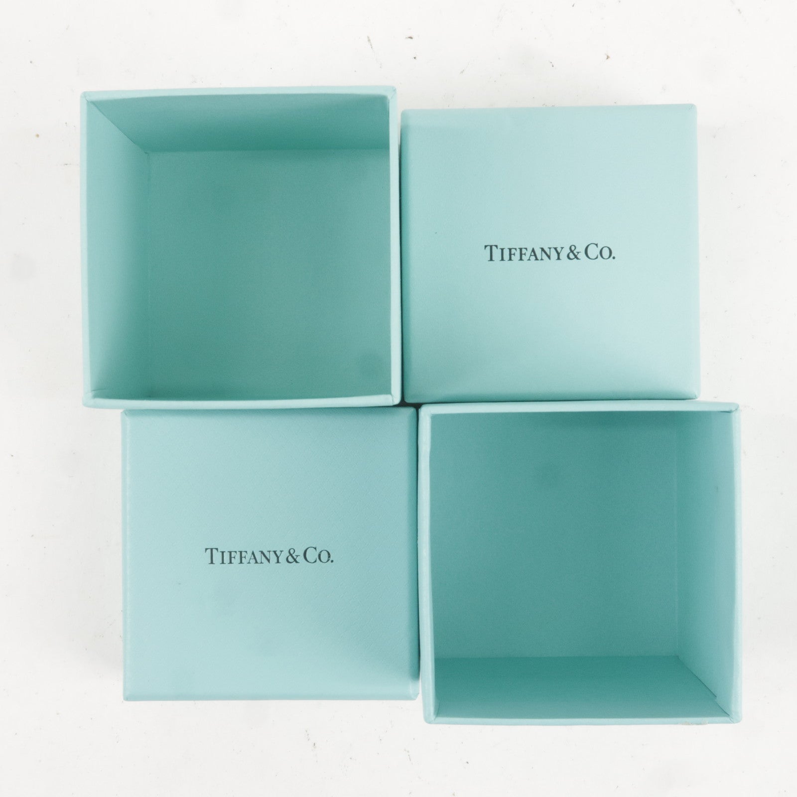 Tiffany&Co. Set of 4 Pair Ring Box Jewelry Box Tiffany Blue