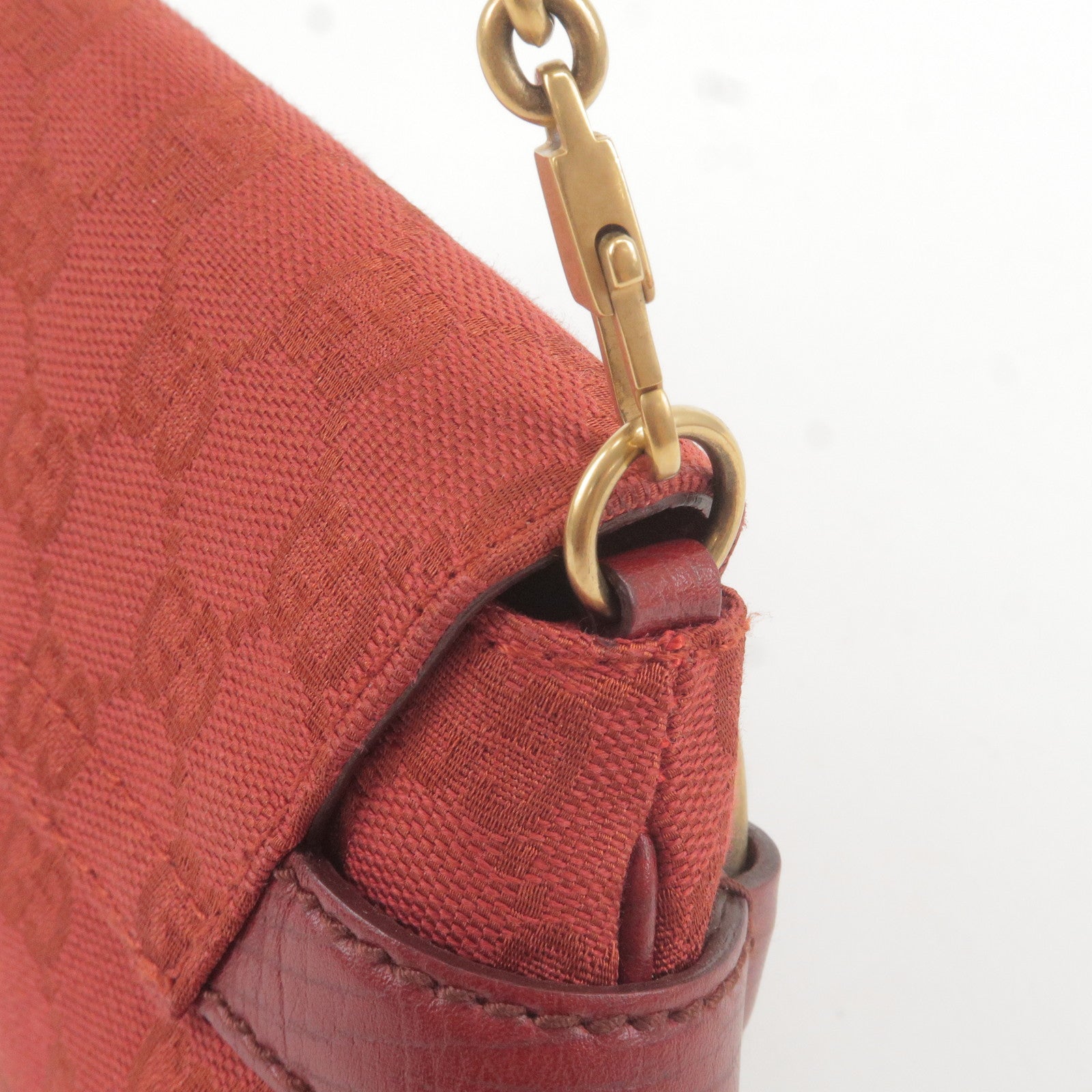 GUCCI-Horsebit-GG-Canvas-Leather-Chain-Shoulder-Bag-Red-114923 –  dct-ep_vintage luxury Store