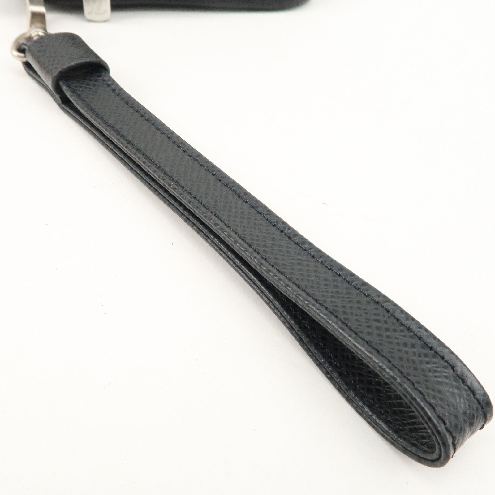 Black Leather Wristlet Strap Replacement for Louis Vuitton 