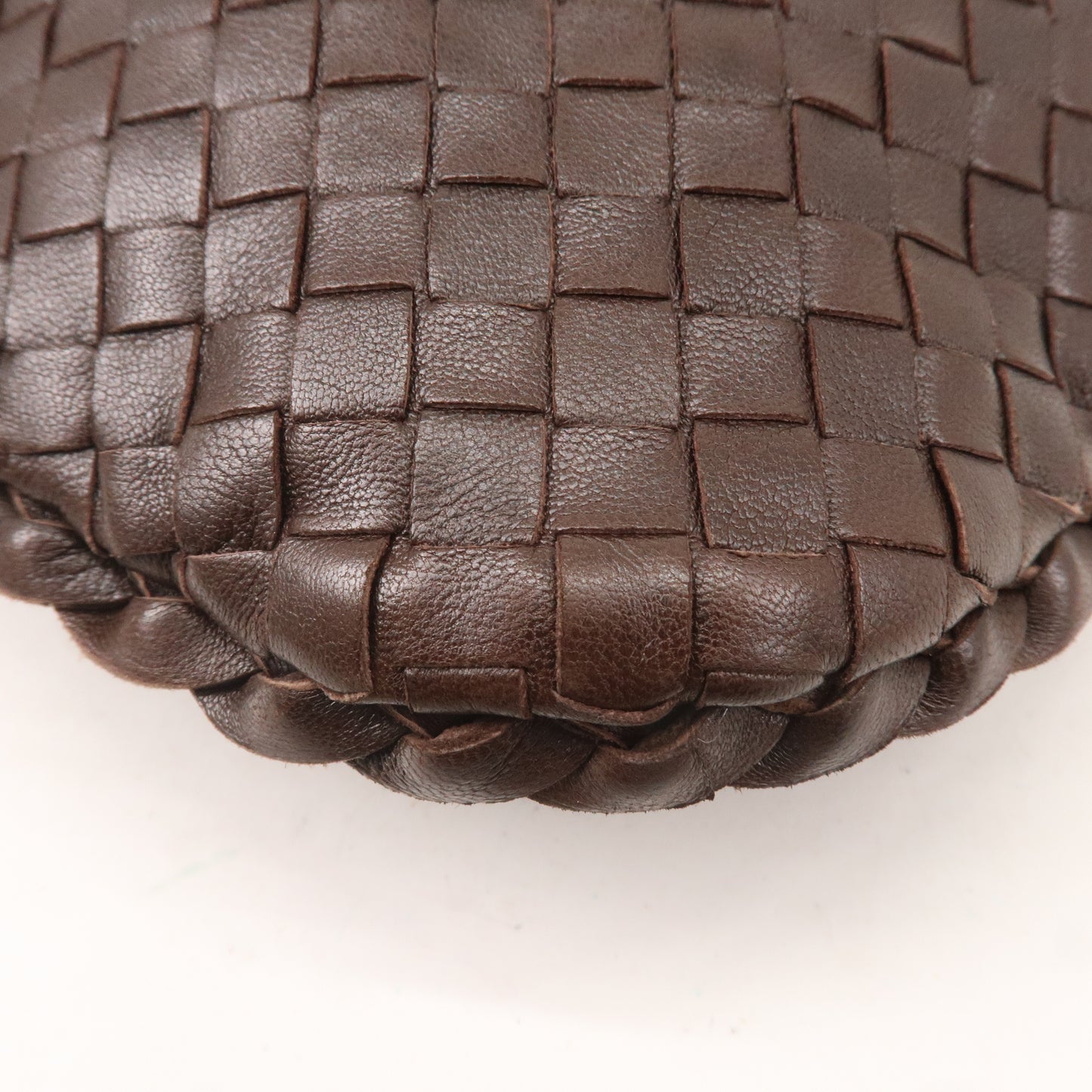 BOTTEGA VENETA Intrecciato Leather Hobo Shoulder Bag Brown 115653