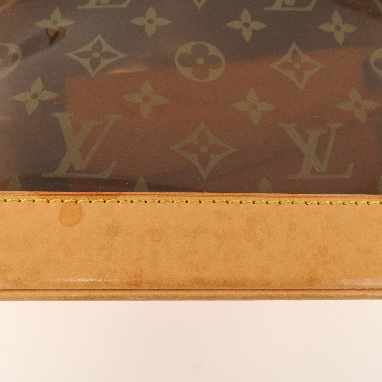 LOUIS VUITTON Cabas Ambre PM M92502 Clear Bag Monogram Vinyl Brown with  Pouch