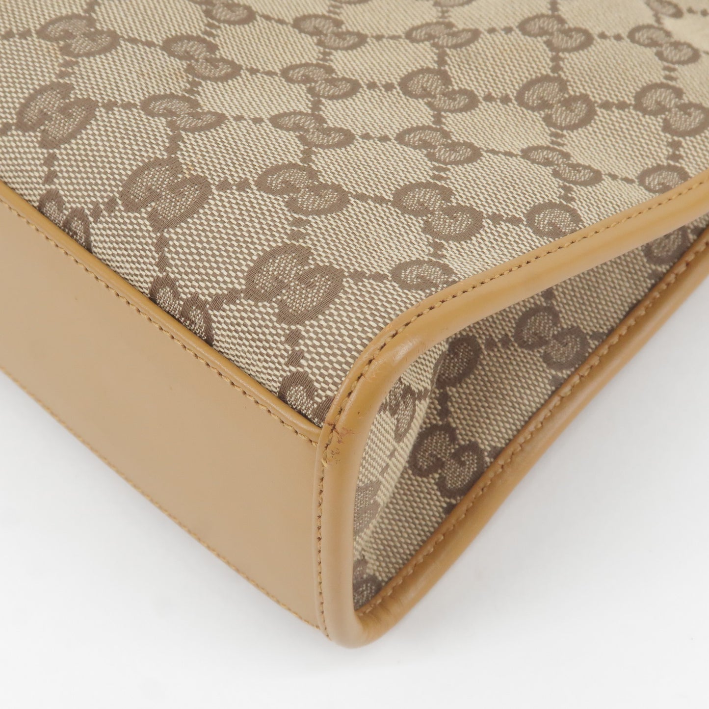 GUCCI Jackie GG Canvas Leather Shoulder Bag Beige 002.1068