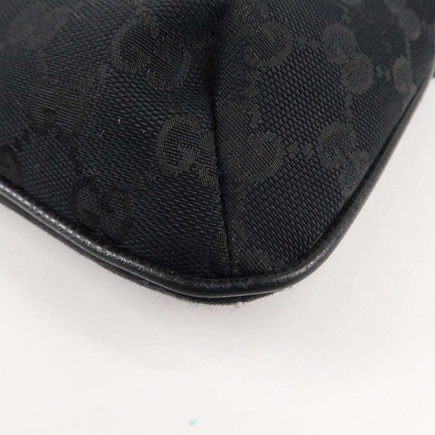 GUCCI Sherry GG Canvas Leather Shoulder Bag Black 189749
