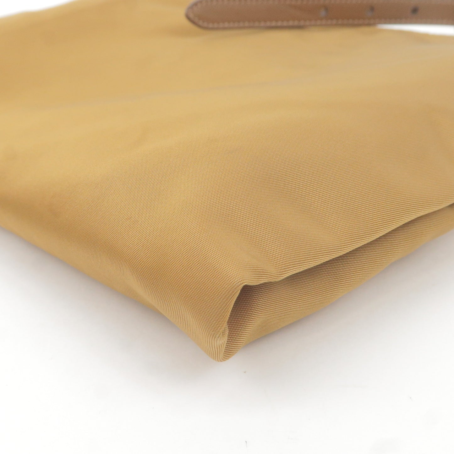 PRADA Logo Nylon Leather Shoulder Bag Crossbody Bag Brown