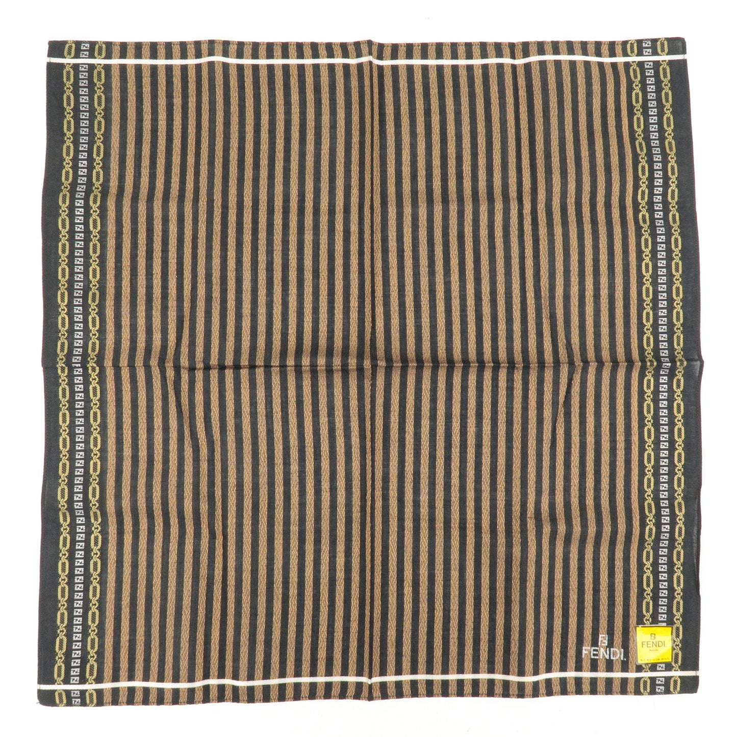FENDI Set of 3 Zucchino Zucca Print Silk Cotton Handkerchief