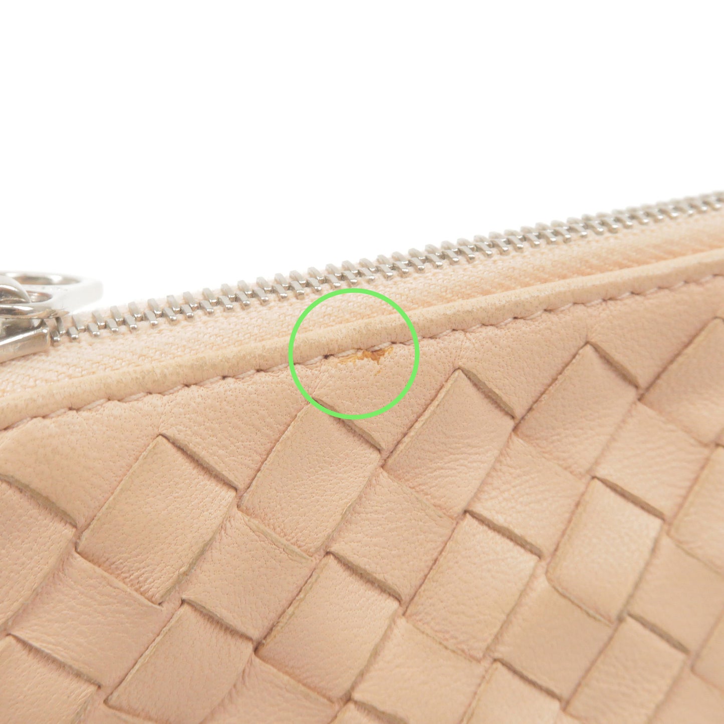 BOTTEGA VENETA Intrecciato Leather Coin Case Pink Beige 131232