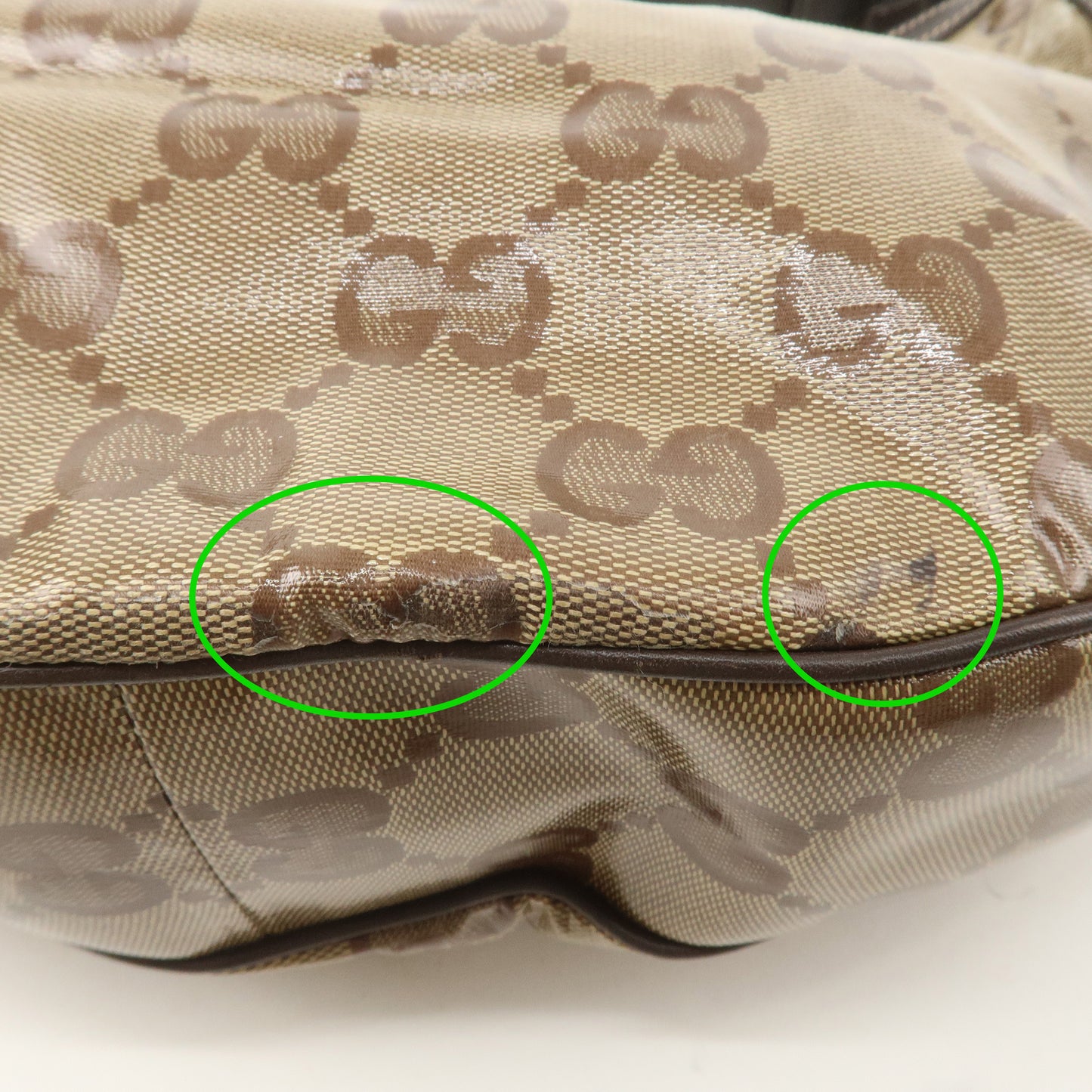 GUCCI GG Crystal Leather Shoulder Bag Beige * Outlet * 257297