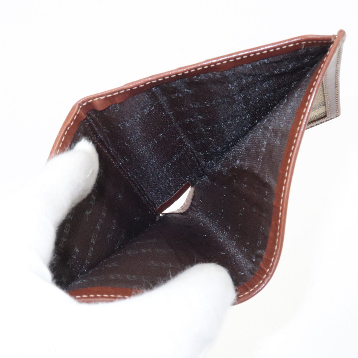 BURBERRY Set of 3 Nova Plaid Leather PVC Small Wallet Beige