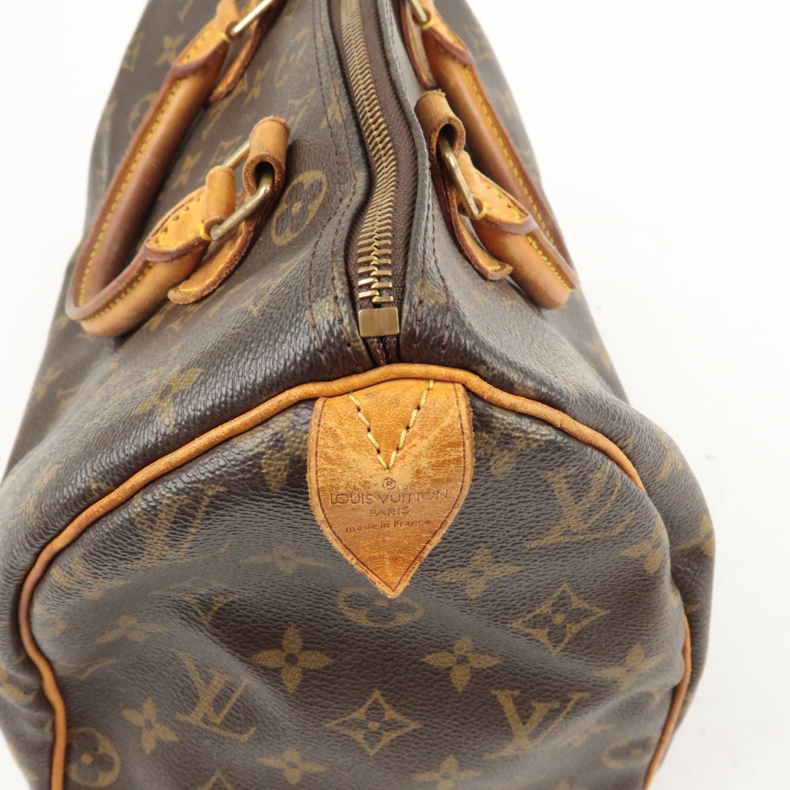 louis vuitton speedy with gold plate