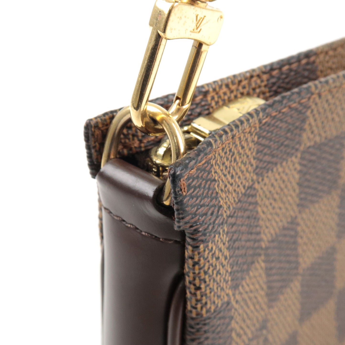 Louis Vuitton Damier Ebene Navona Accessoires Pouch Hand Bag Purse N51983