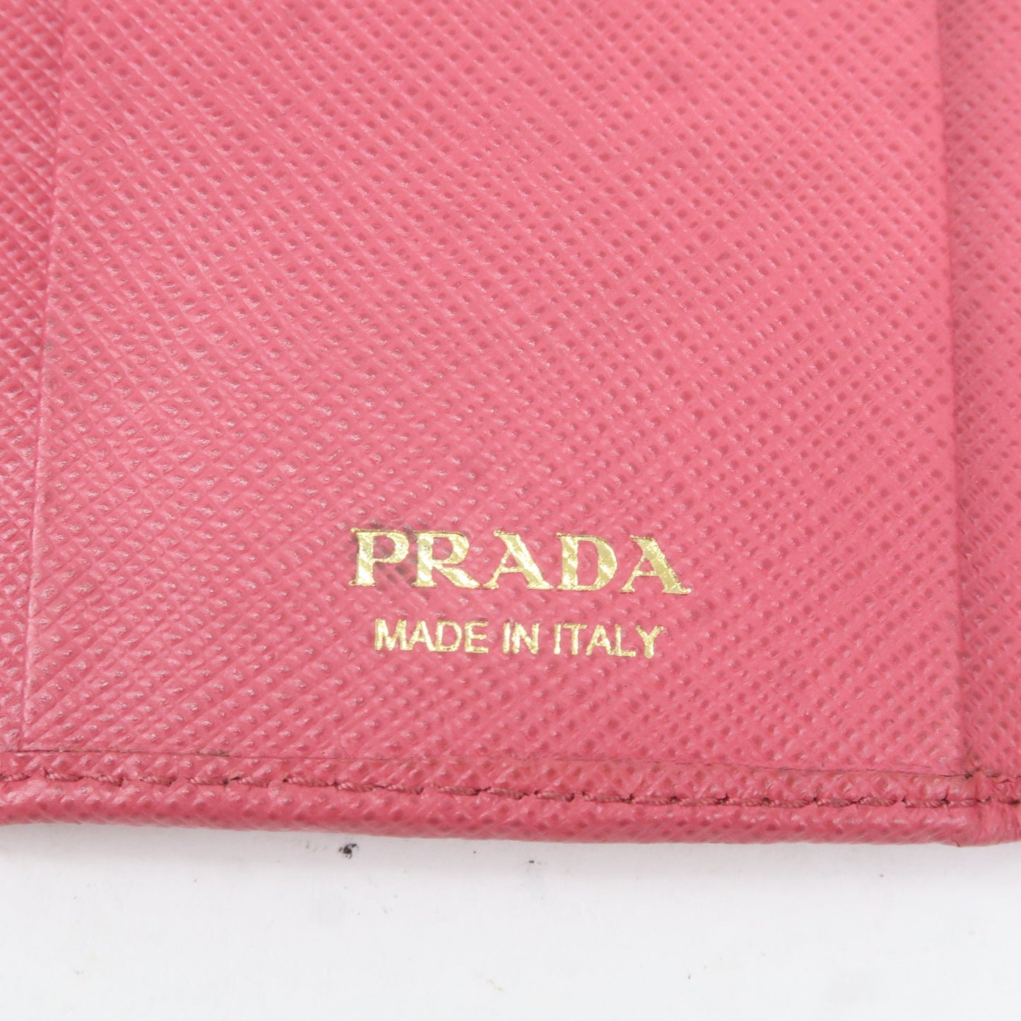 PRADA Logo Leather 6 Rings Key Case Key Holder Pink 1PG222