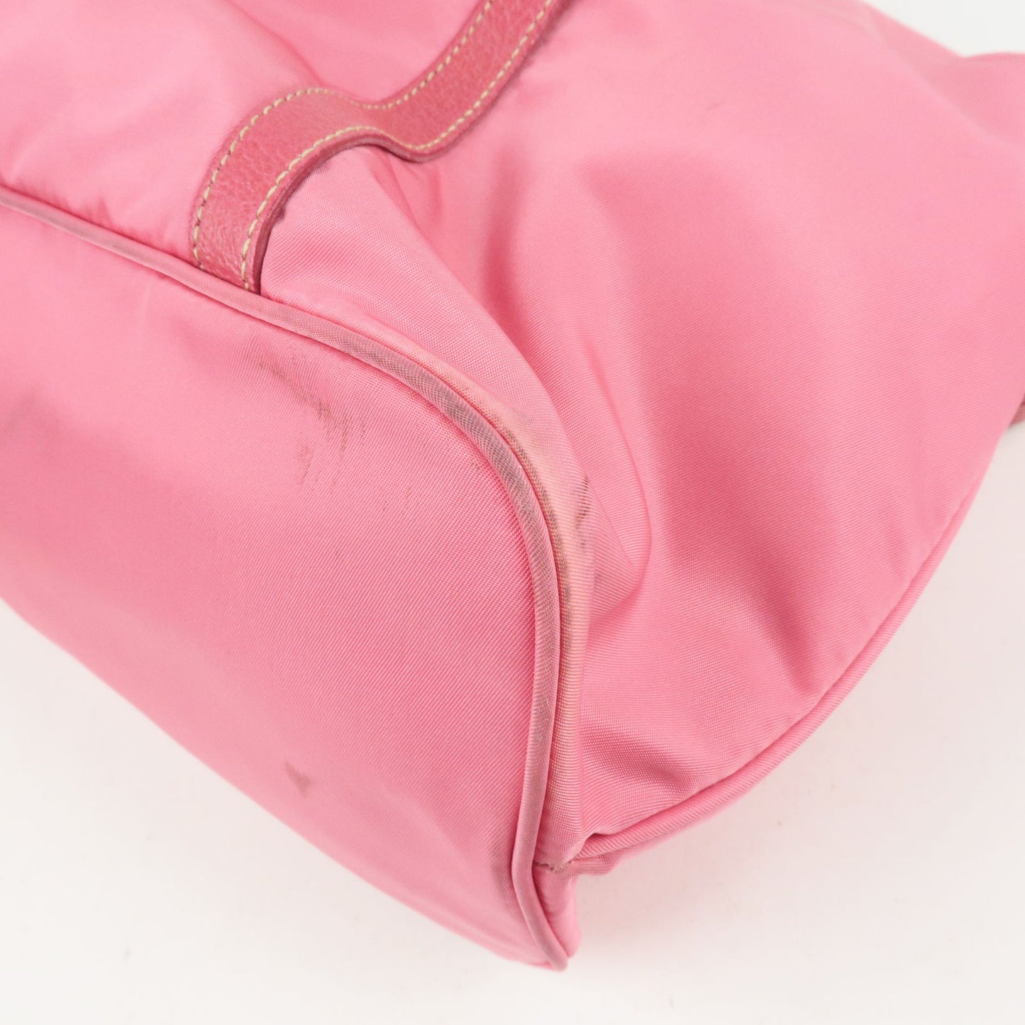 PRADA Logo Nylon Leather 2Way Bag Tote Bag Hand Bag Pink