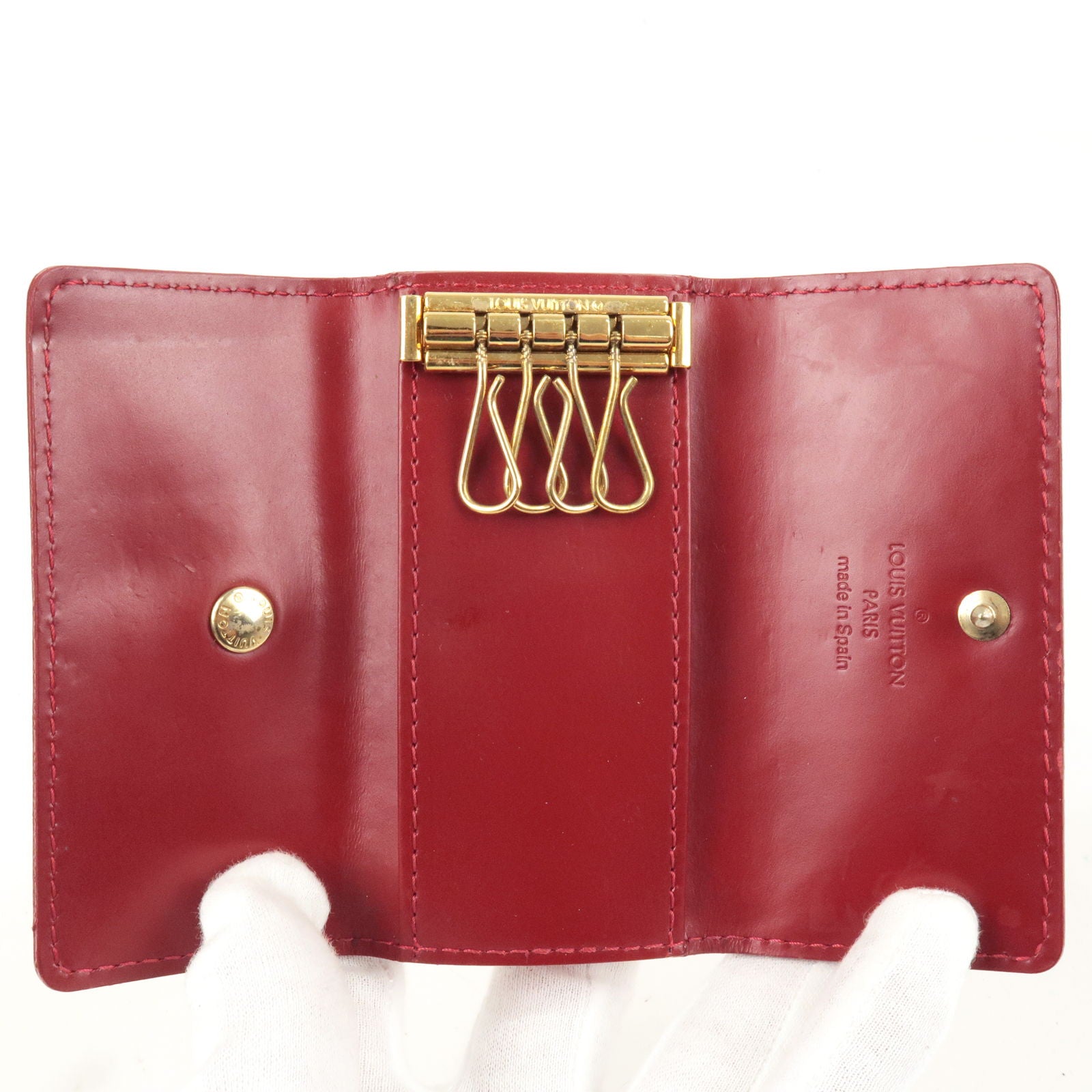 Louis Vuitton, Bags, Louis Vuitton Vernis Leather Multicles 6 Ring Key  Case Card Case