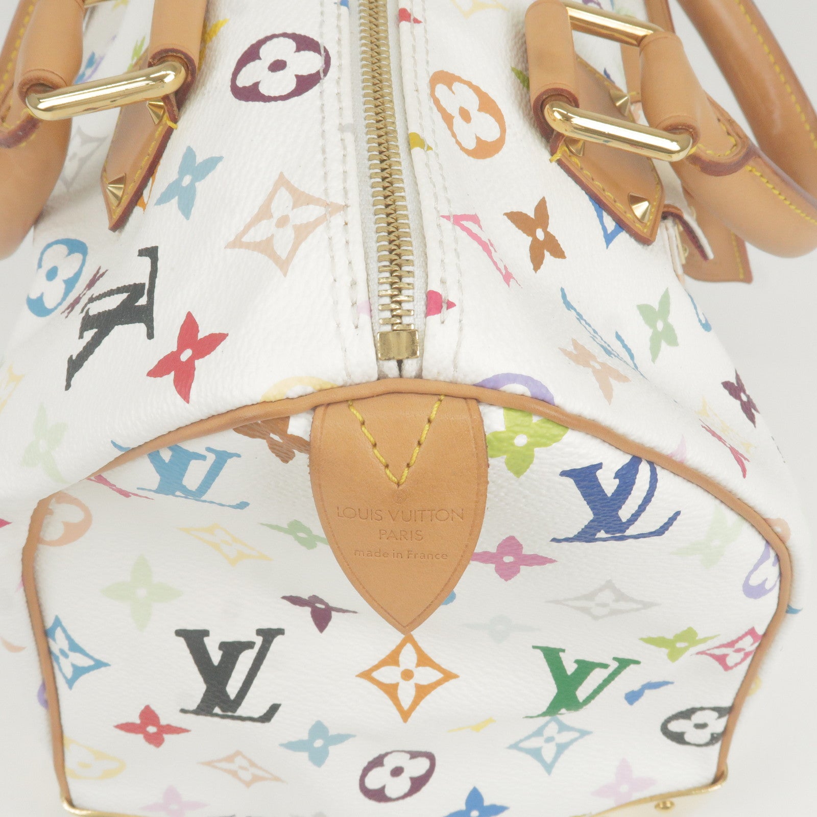 LOUIS VUITTON Monogram Multicolor Speedy 30 Handbag Bron White M92643