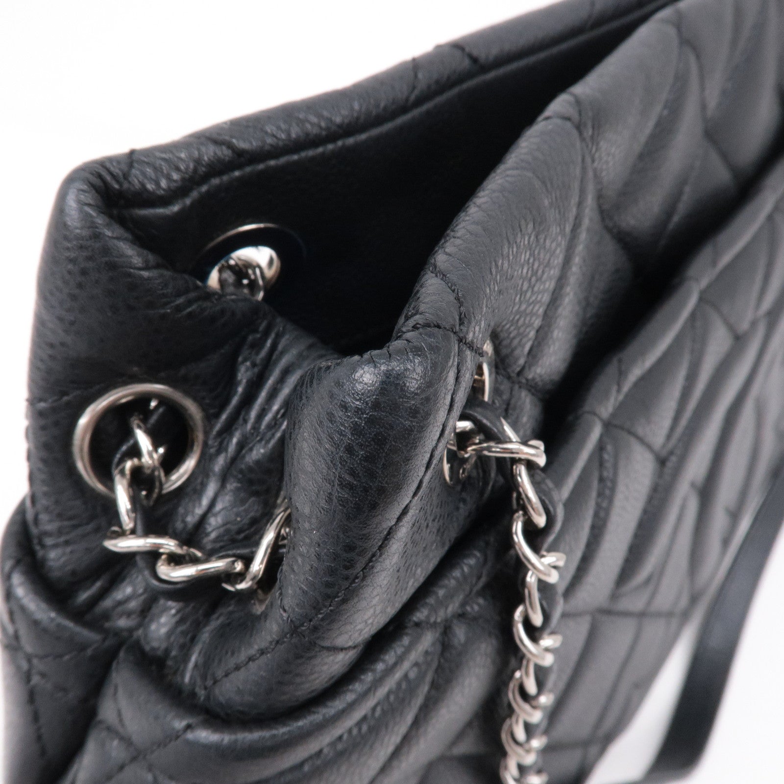 Chanel Black Quilted Caviar Soft Leather Timeless Shopping Tote