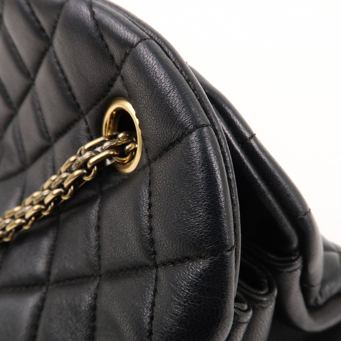 CHANEL Matelasse Mademoiselle Lamb Skin Chain Bag Black A50556