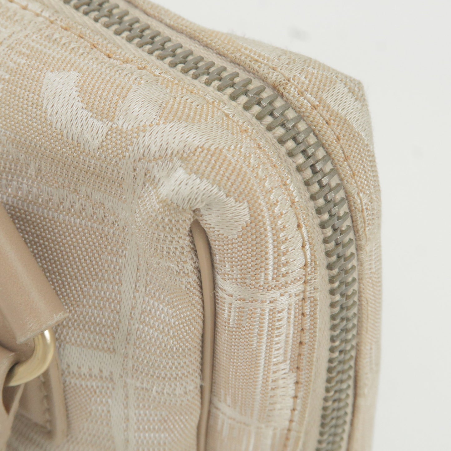 CHANEL Travel Line Nylon Jacquard Leather Shoulder Bag A20513