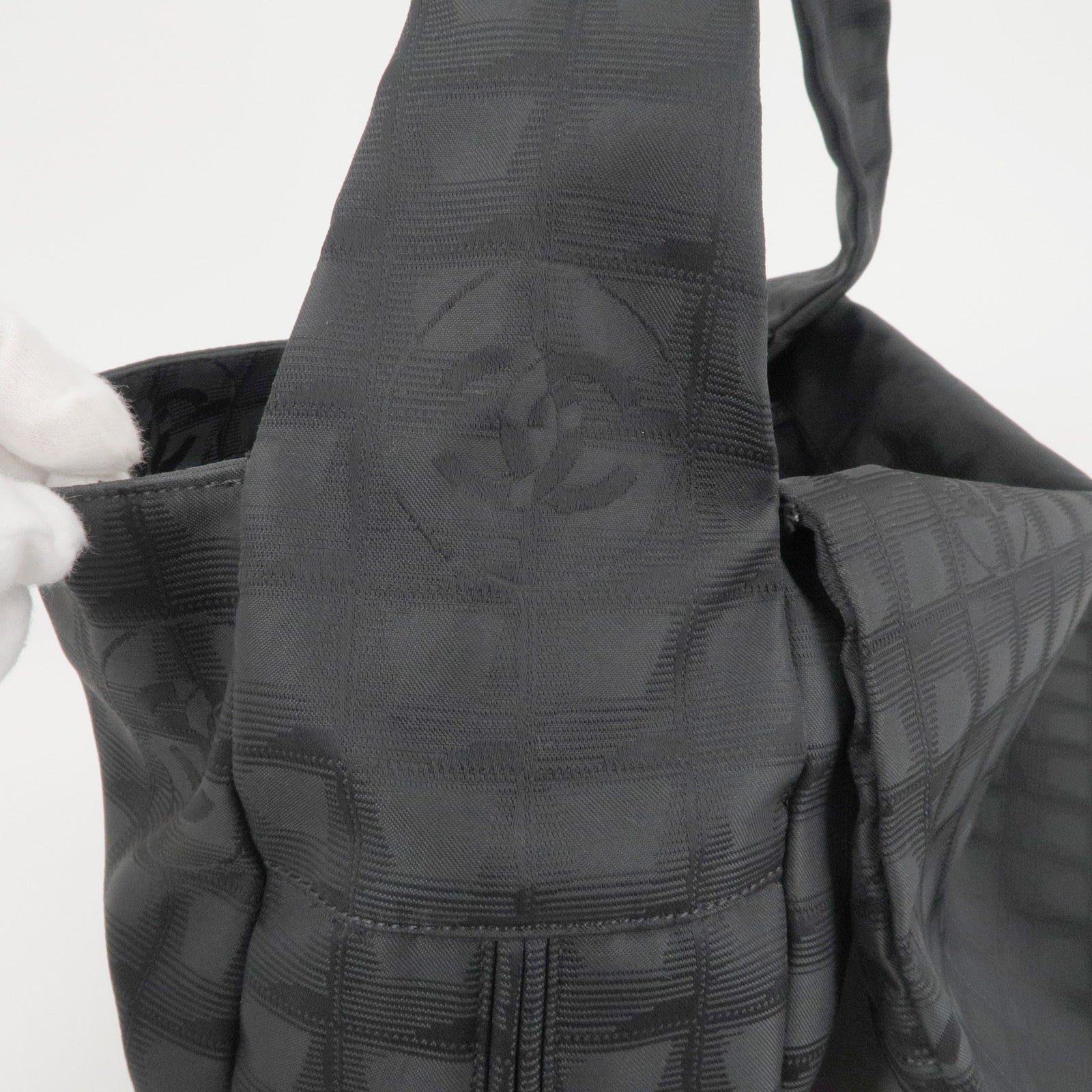 CHANEL Travel Line Black Shoulder Tote Bag