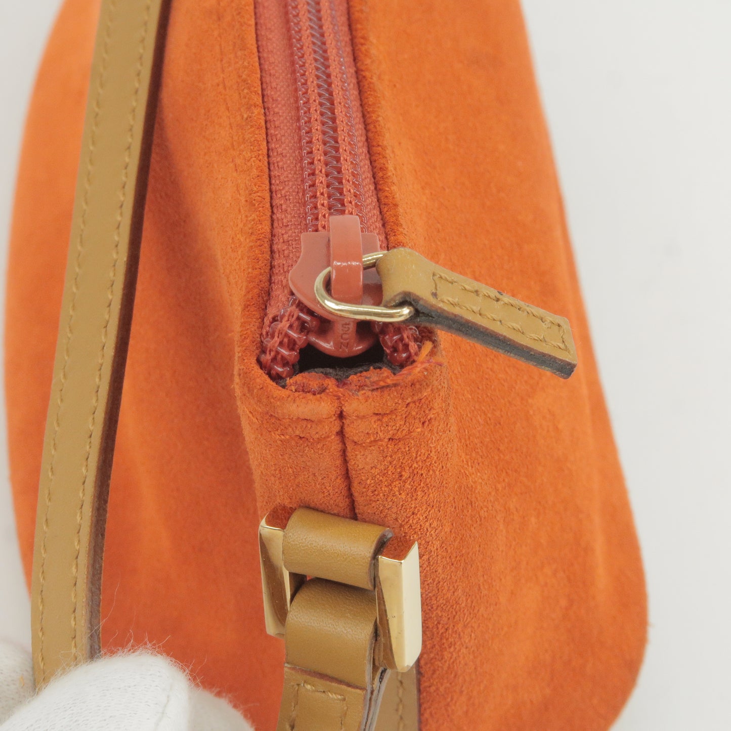 GUCCI Suede Leather Boat Bag Shoulder Bag Orange 039.1103