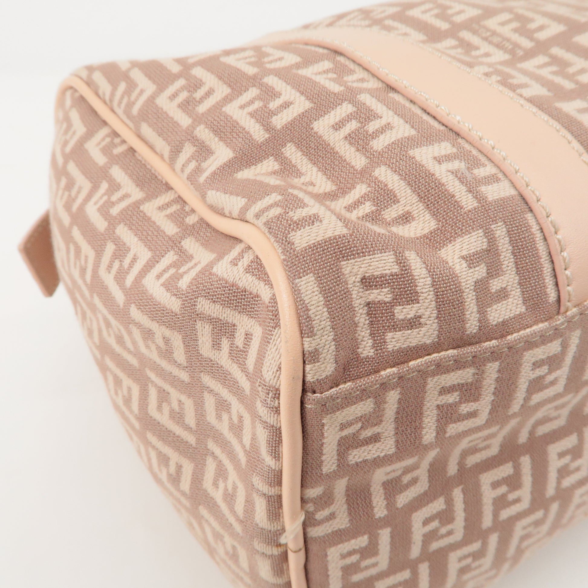 FENDI-Zucchino-Canvas-Leather-Mini-Boston-Bag-Pink-8BL068 – dct
