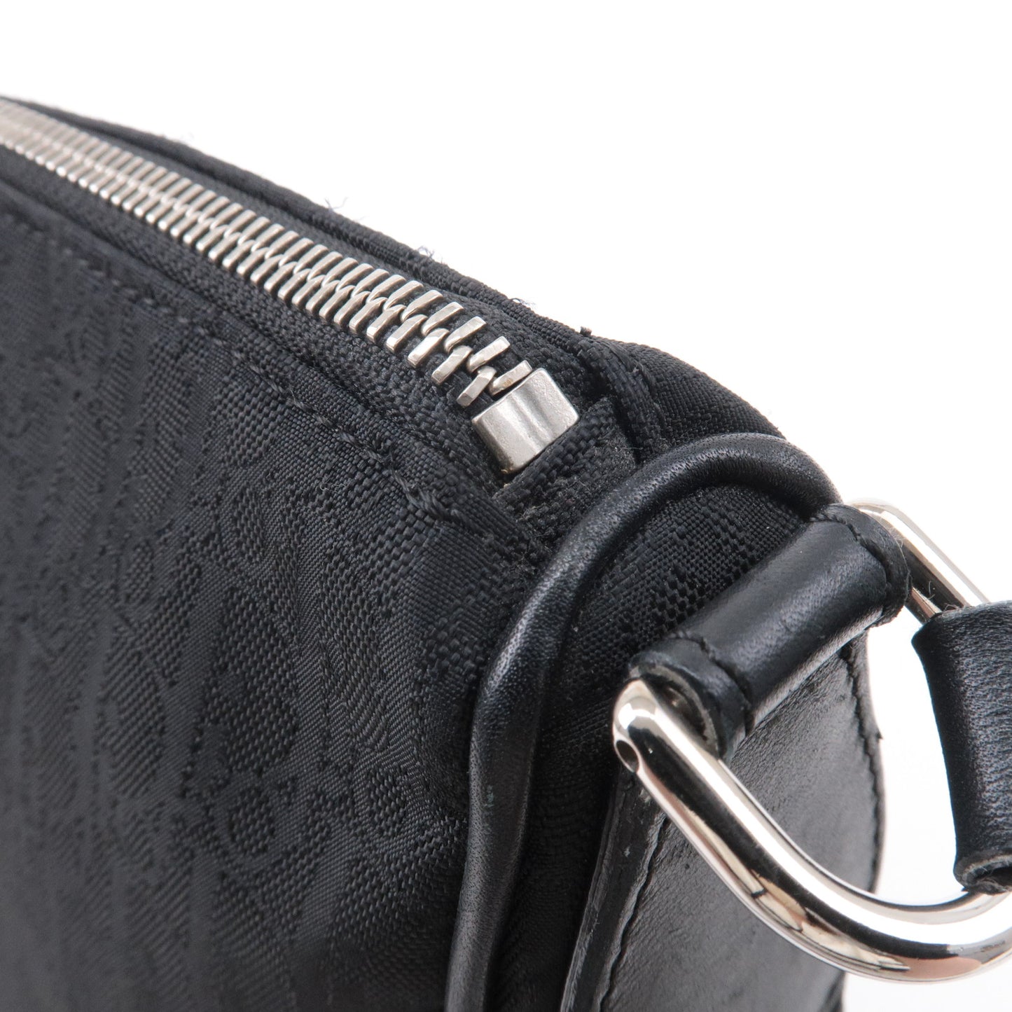 Christian Dior Lovely Canvas Leather Shoulder Bag Black