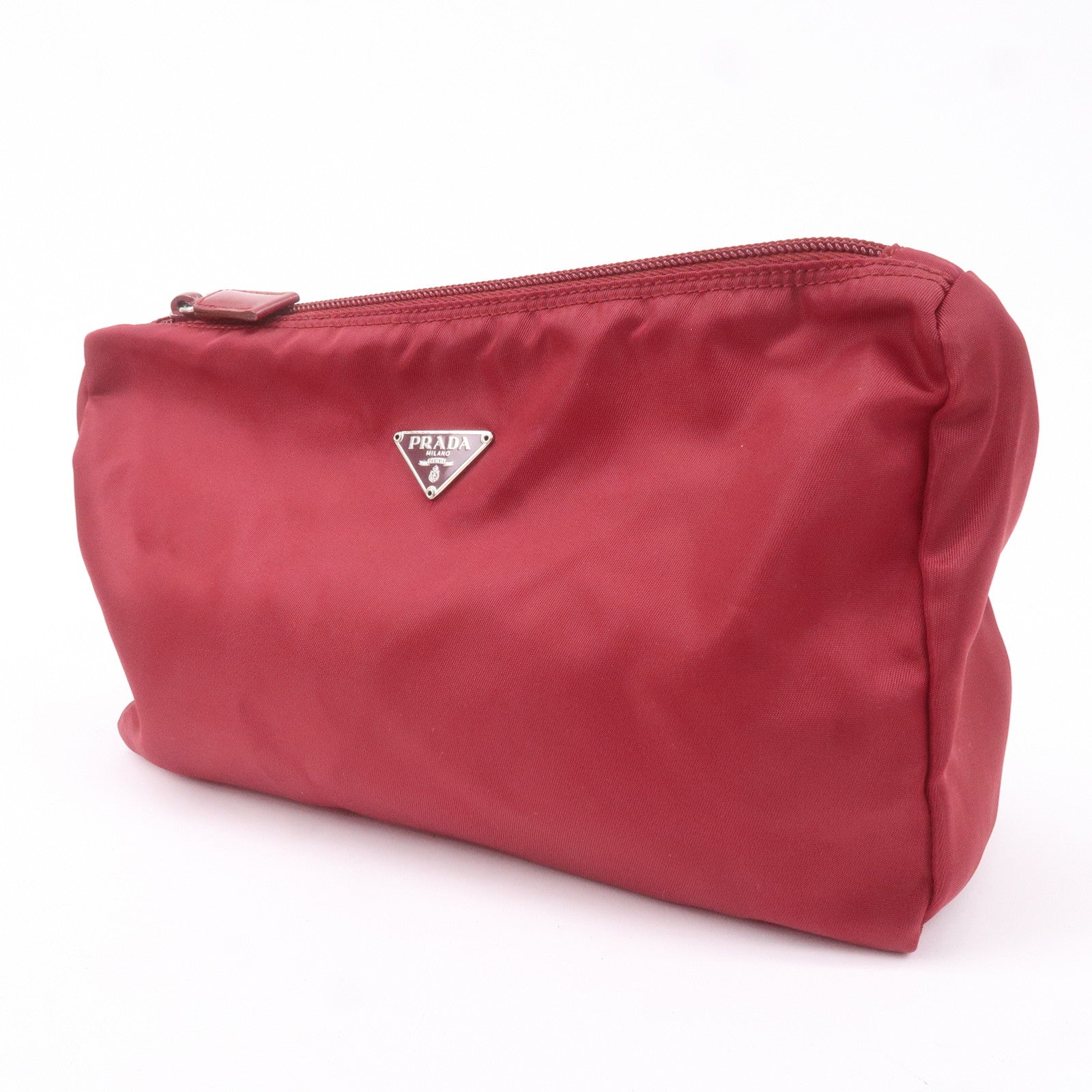 Luxury black and red leather toiletry bag