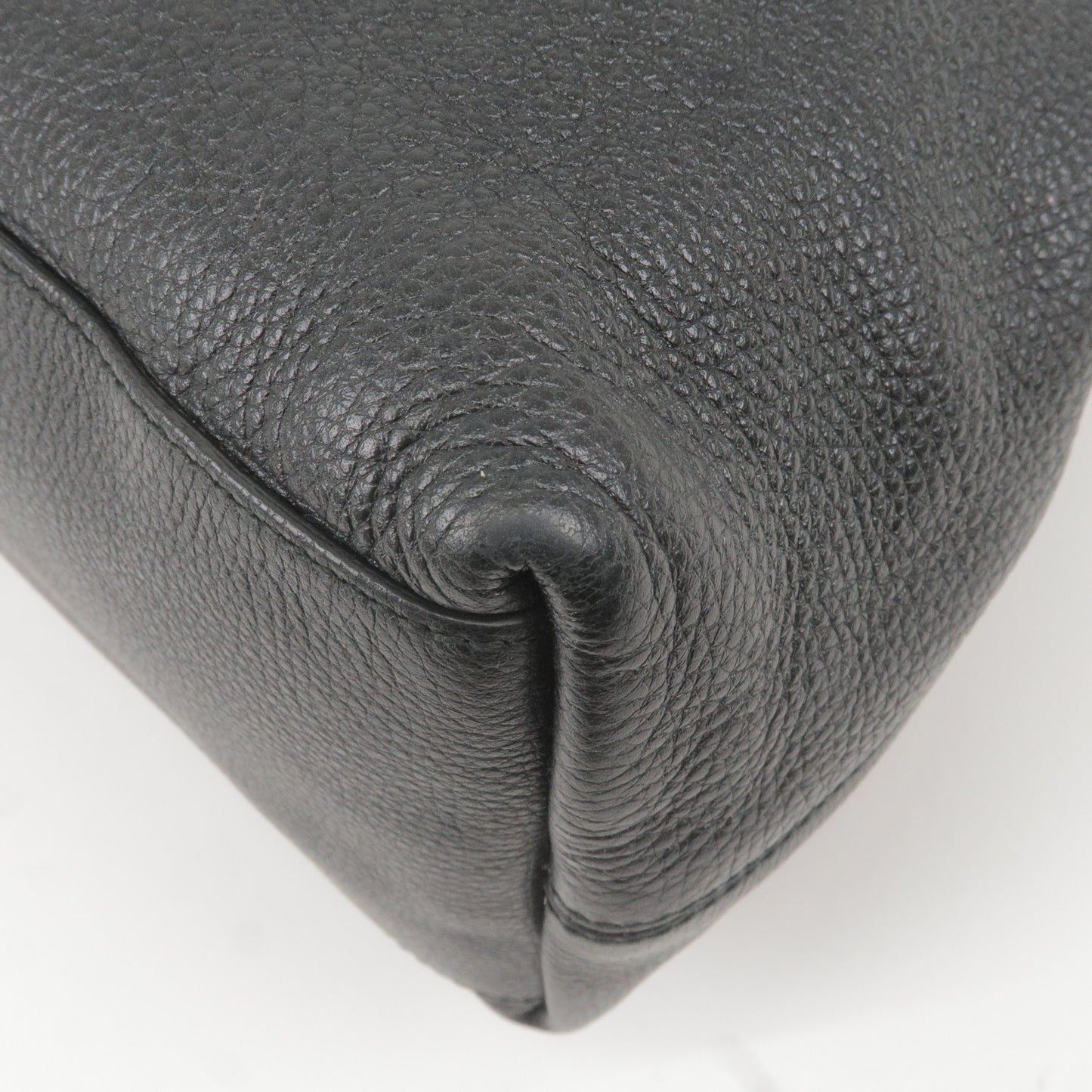 GUCCI SOHO Interlocking G Leather Chain Shoulder Bag Black 308982